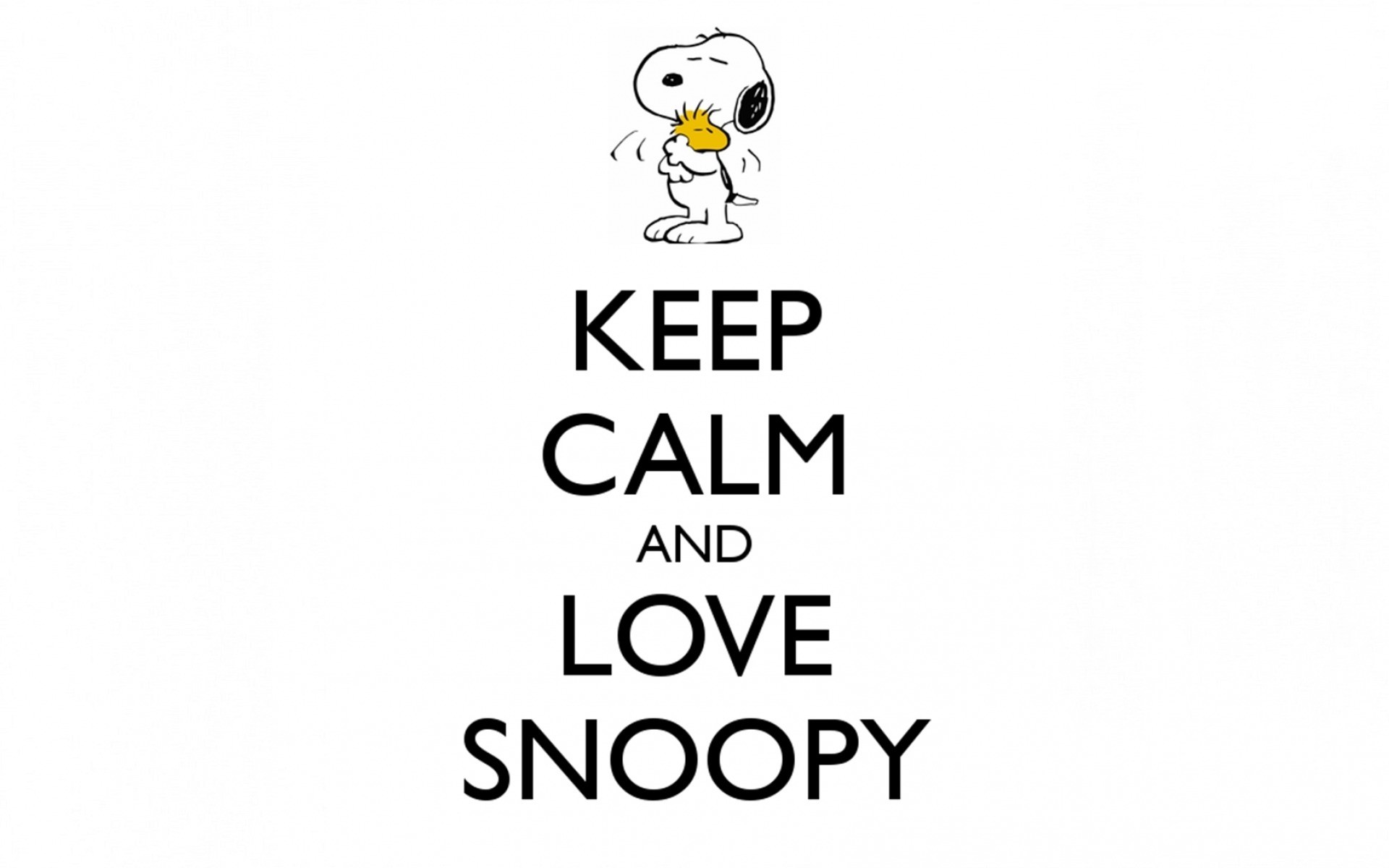 Snoopy, Woodstock, Keep Calm and Love Snoopy, Bianco, 16:10 Full HD, sfondo widescreen