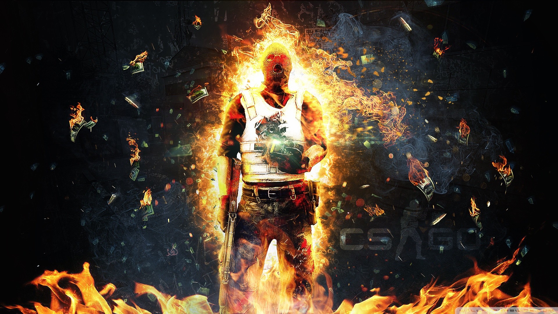 CS:GO, Terrorista, Fuoco, Esplosione, Full HD, sfondo per portatile