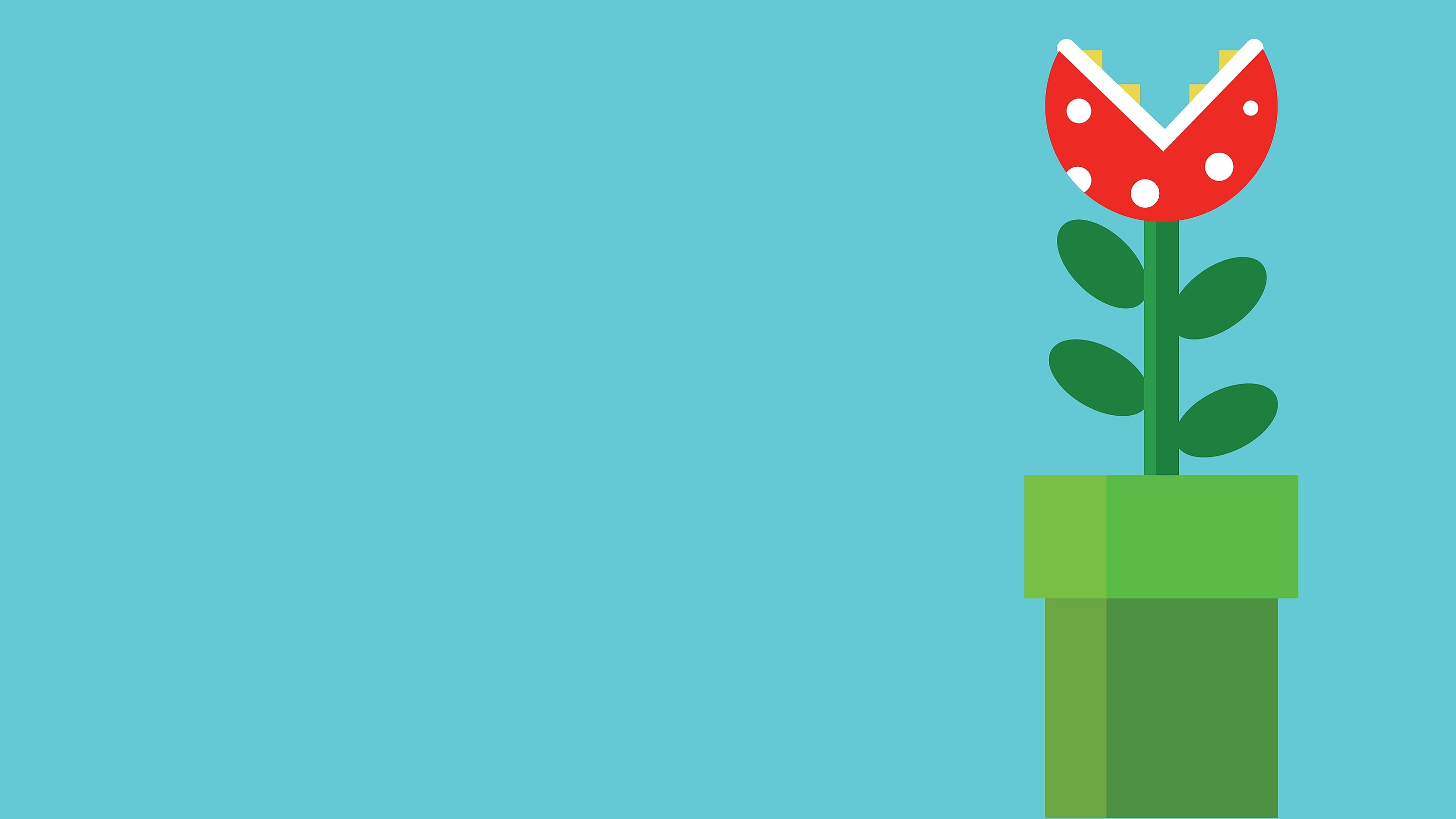 Pianta Piranha, Tubo, Minimalista, Sfondo turchese, 2K, wallpaper per PC