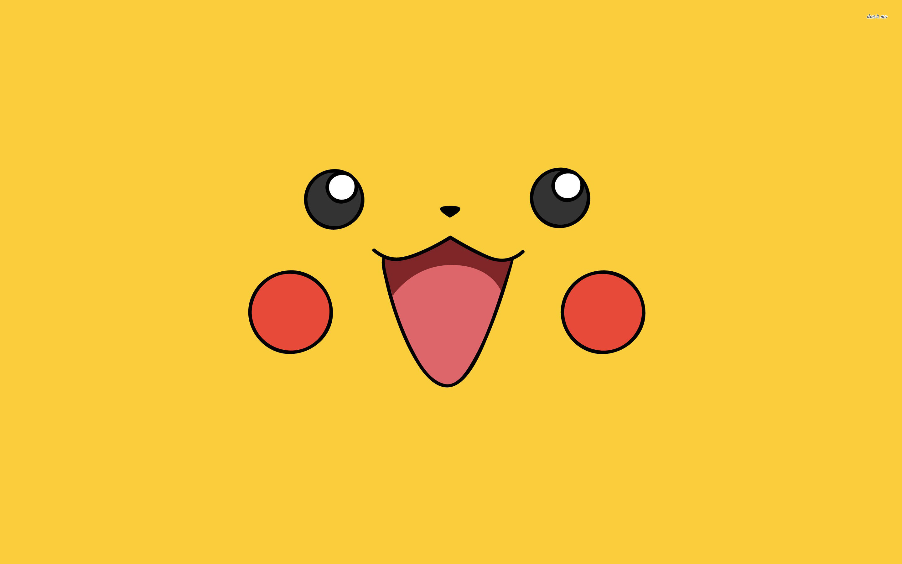 Pikachu, Pokémon, Minimalismo, Sfondo giallo, Viso, 2880x1800, wallpaper desktop