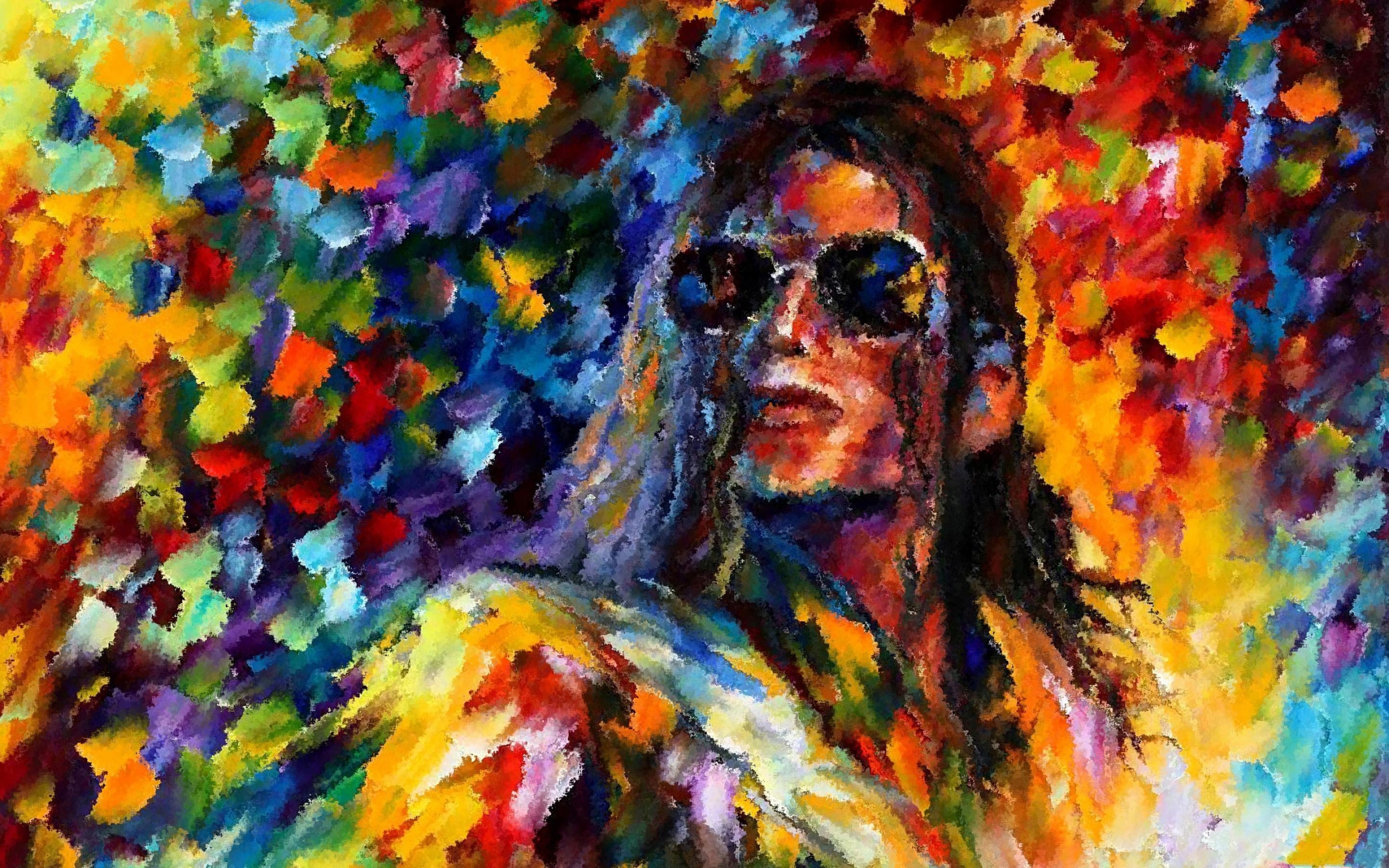 Michael Jackson, Leonid Afremov, Pittura a olio, Ritratto, Colori vivaci, sfondo per portatile