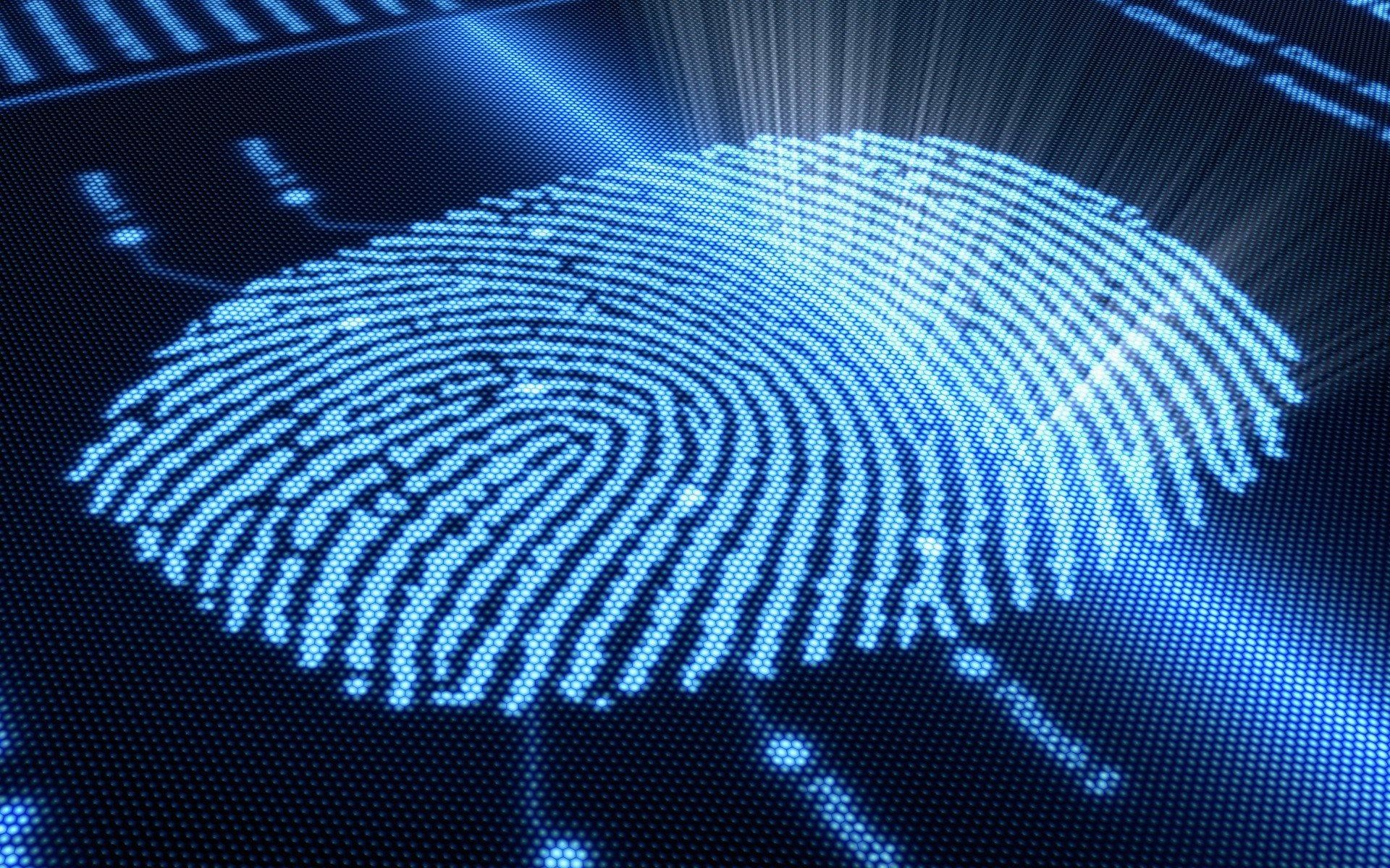 Impronta digitale, Biometria, Blu, 1920x1200, immagine di sfondo