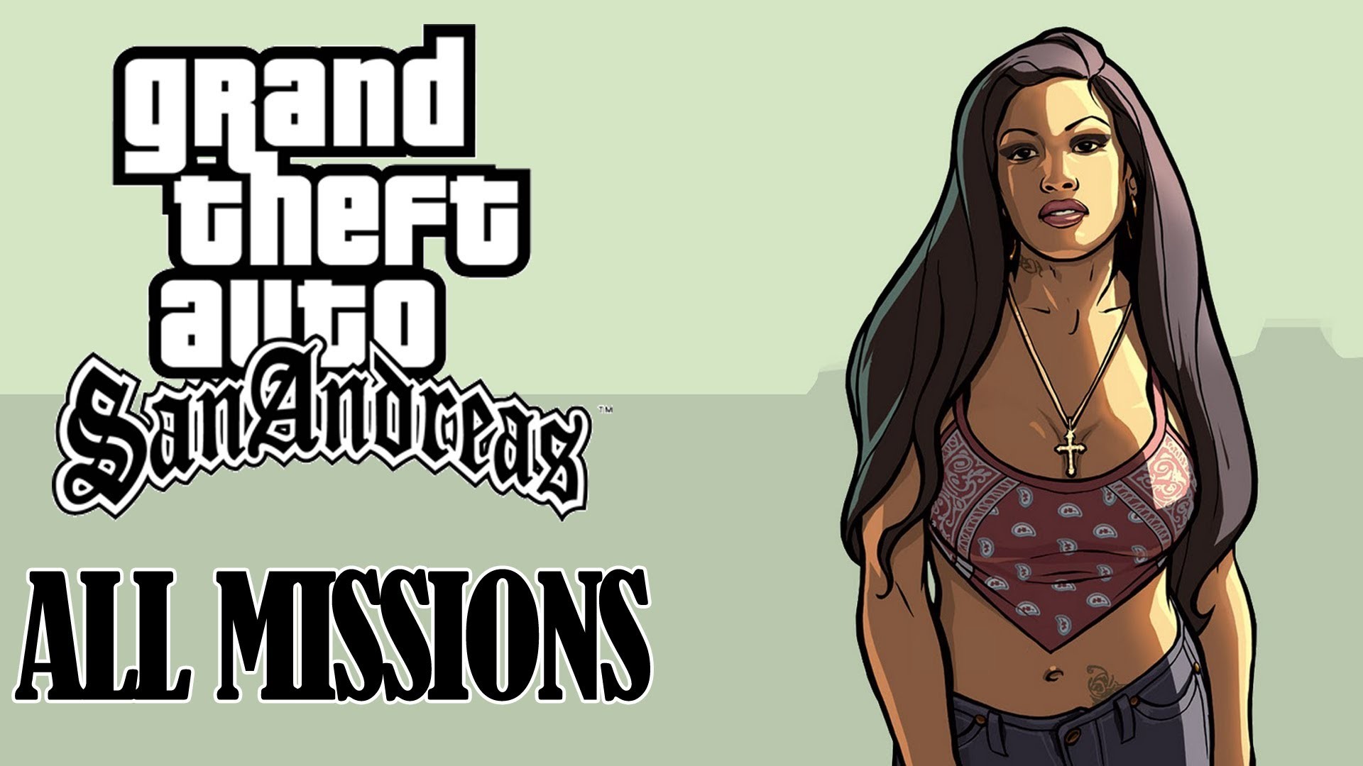 GTA San Andreas, Logo, All Missions, Ragazza, 16:9 Full HD, sfondo widescreen