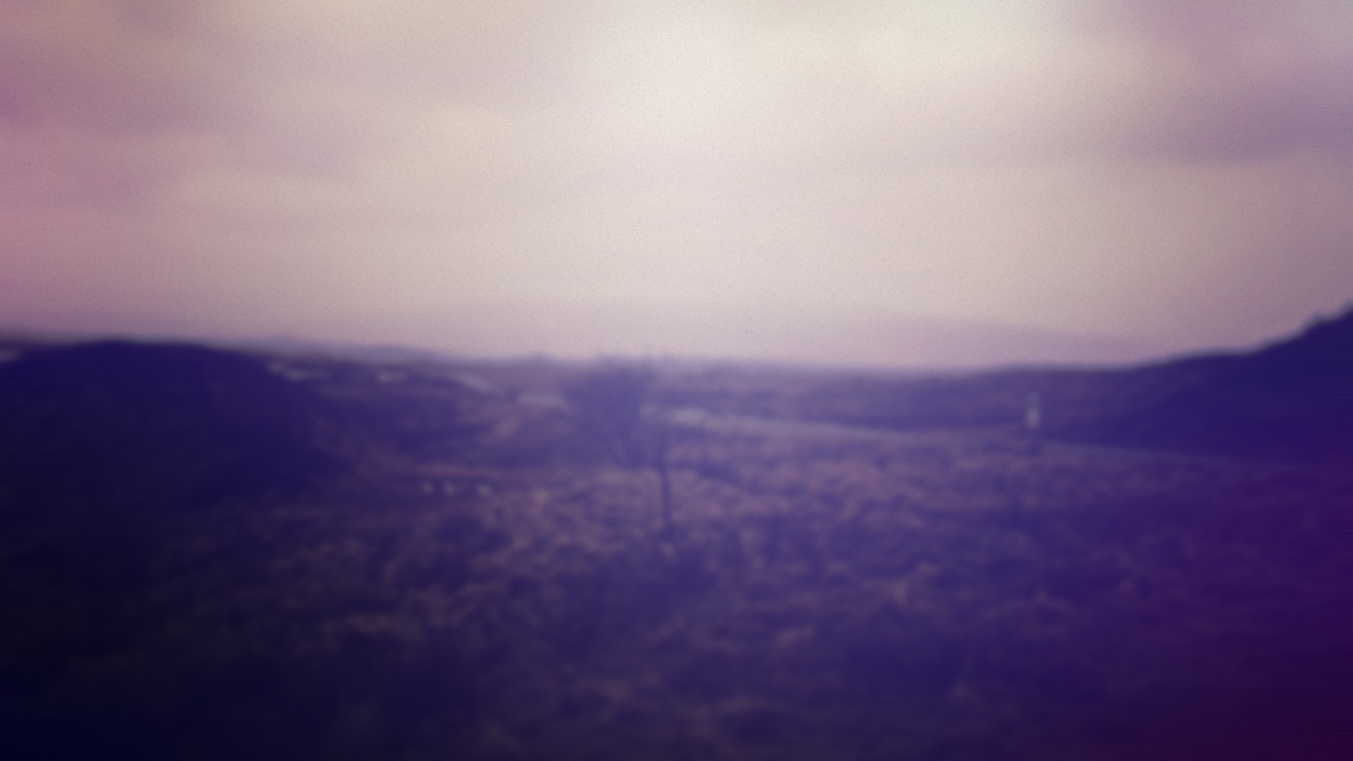 Campagna, Sfocato, Viola, Cielo grigio, Full HD 1080p, sfondo desktop