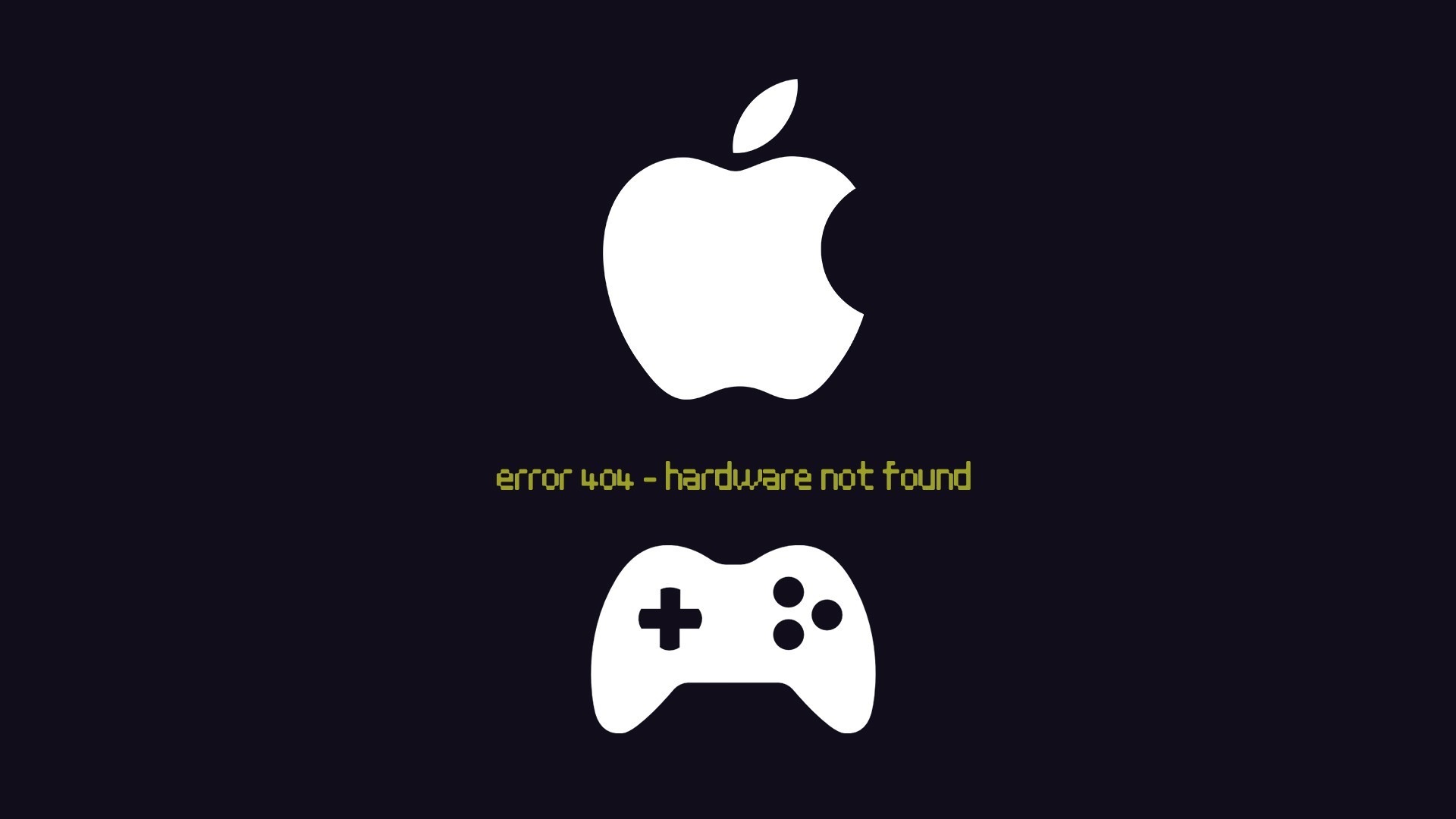 Logo Apple, Error 404, Controller, Umorismo, sfondo per PC