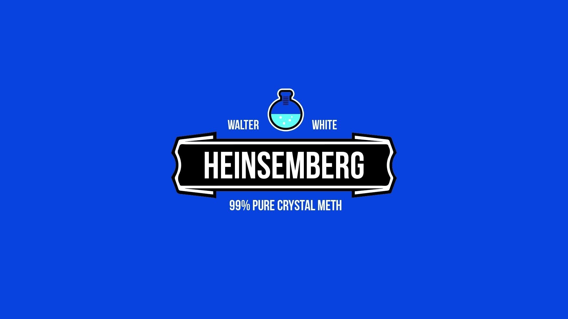 Heisenberg, Walter White, Breaking Bad, Logo, Sfondo blu, Full HD, wallpaper per PC