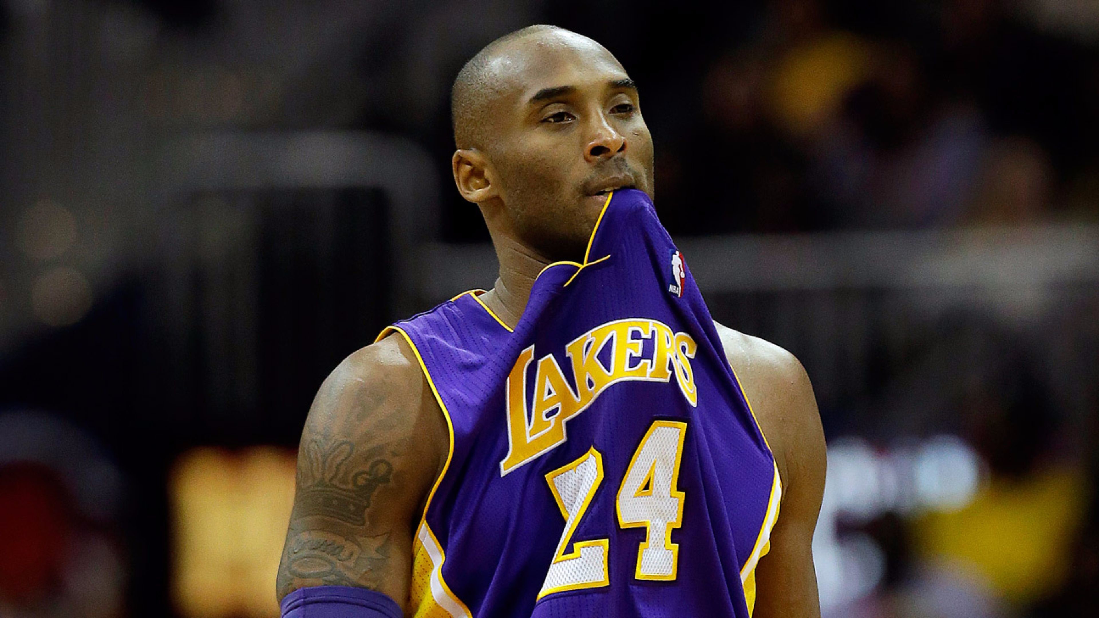 Kobe Bryant, Los Angeles Lakers, Maglia numero 24, Primo piano, 4K 2160p, sfondo desktop