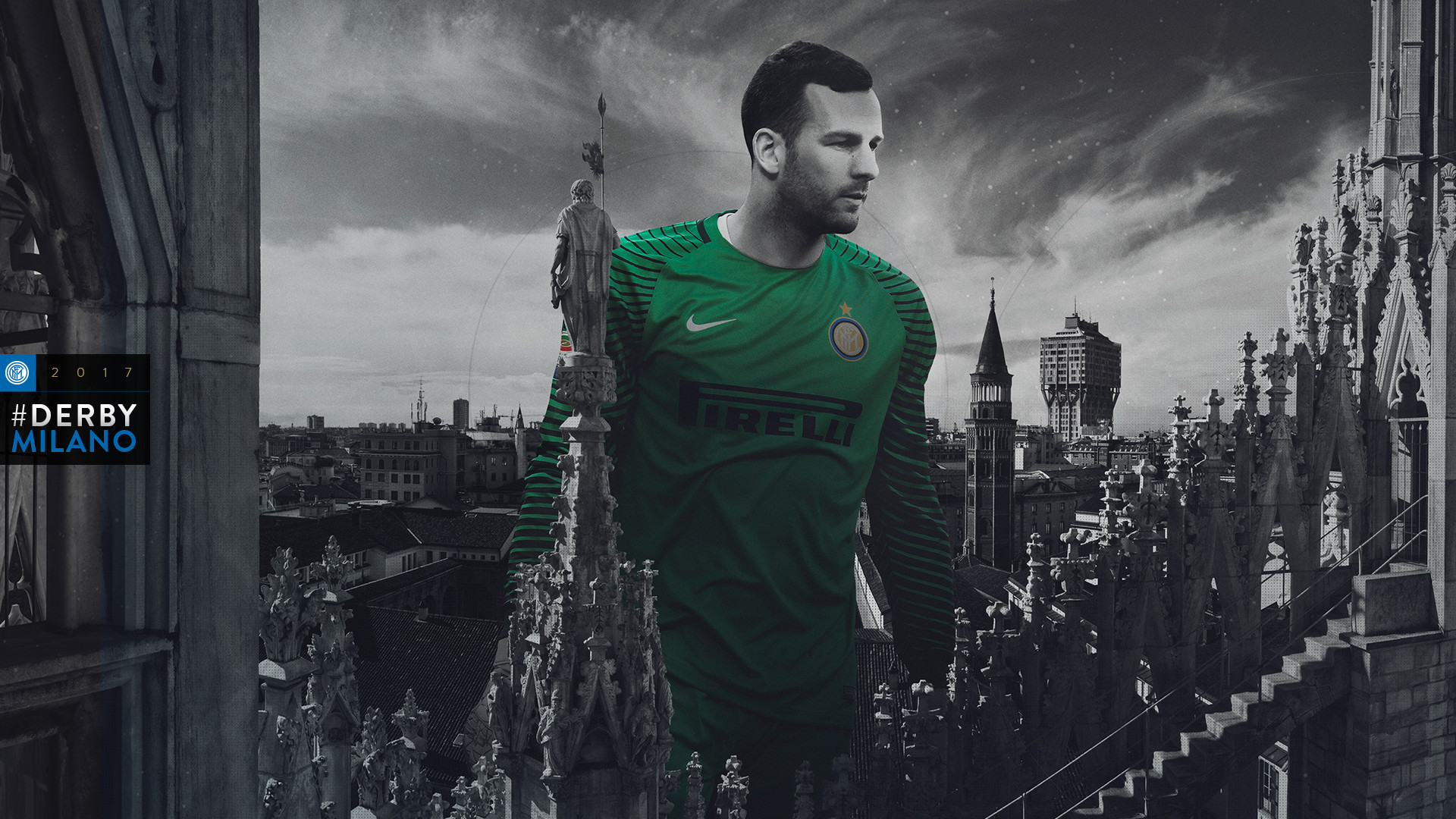 Samir Handanović, Inter, Derby di Milano, Duomo di Milano, Full HD, sfondo per PC e portatile