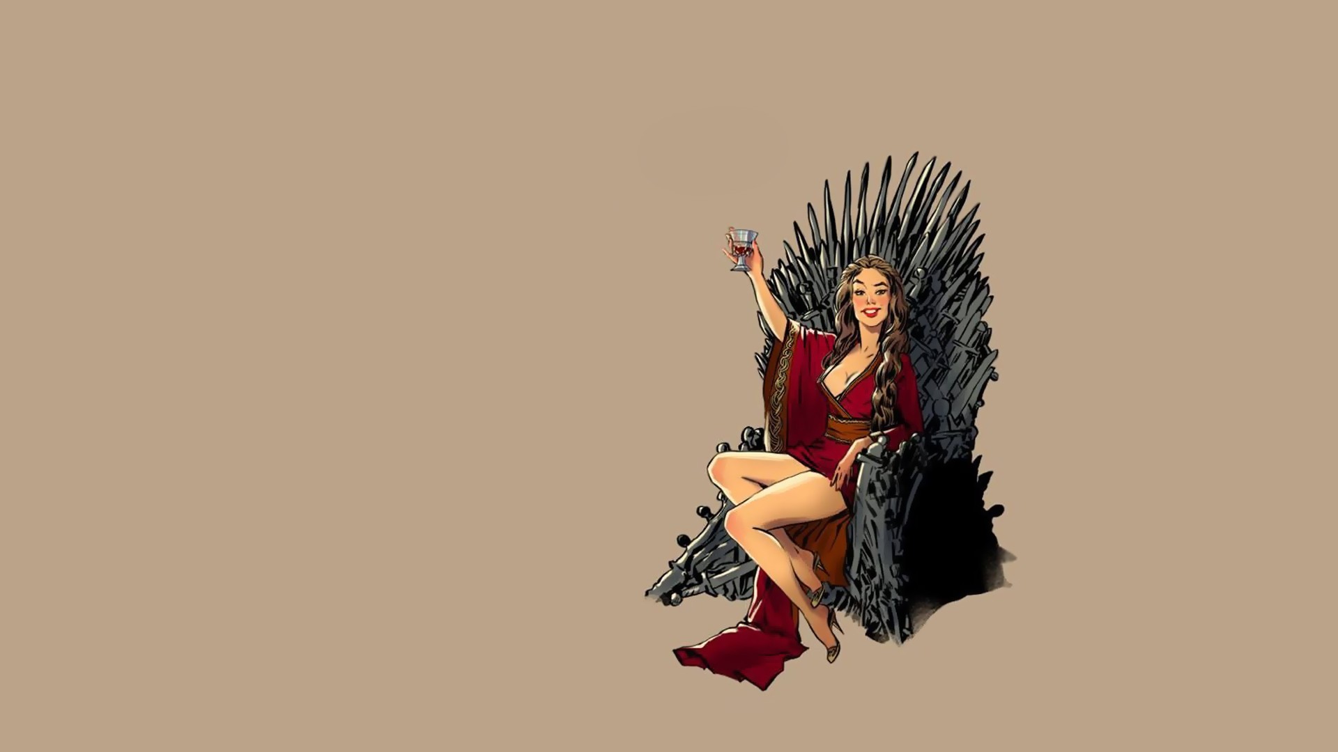 Cersei Lannister, Trono di Spade, Il Trono di Spade, Pin-up, Illustrazione, sfondo Full HD per computer
