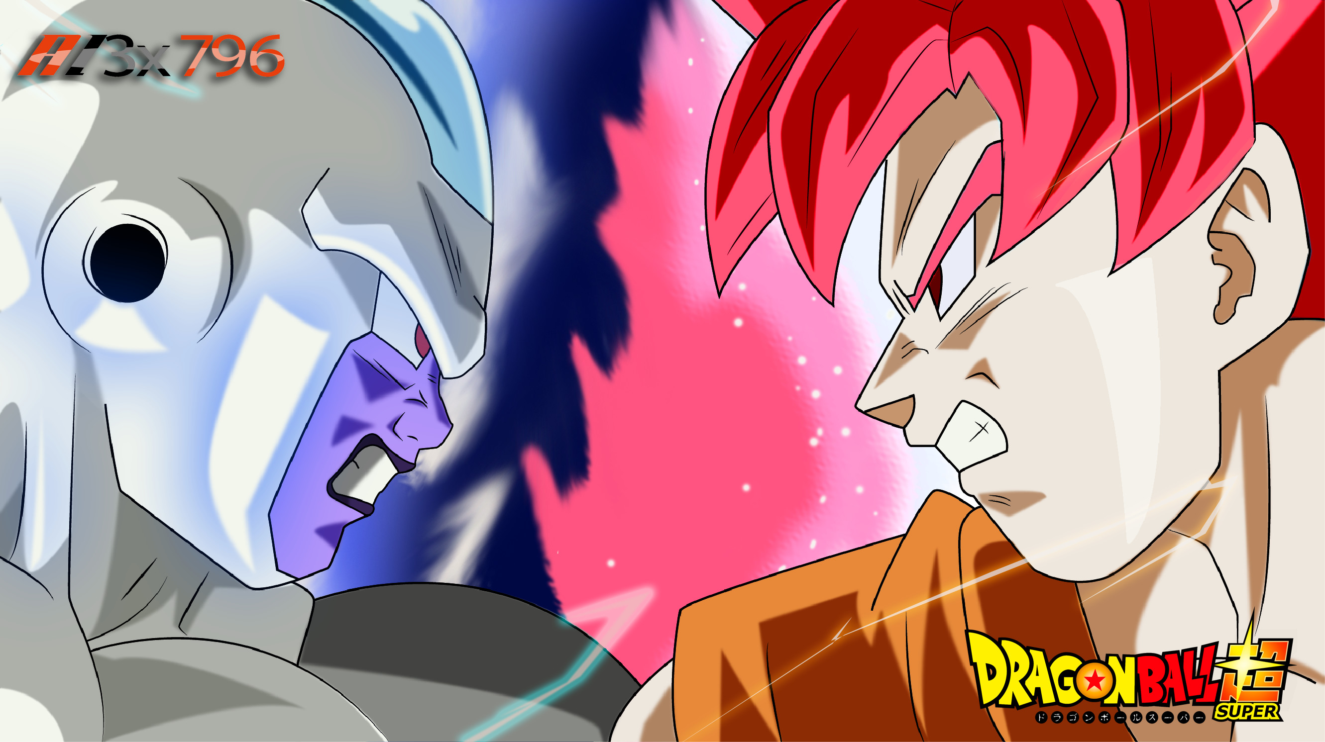Goku, Hit, Super Saiyan God, Dragon Ball Super, 16:9 2K, sfondo widescreen