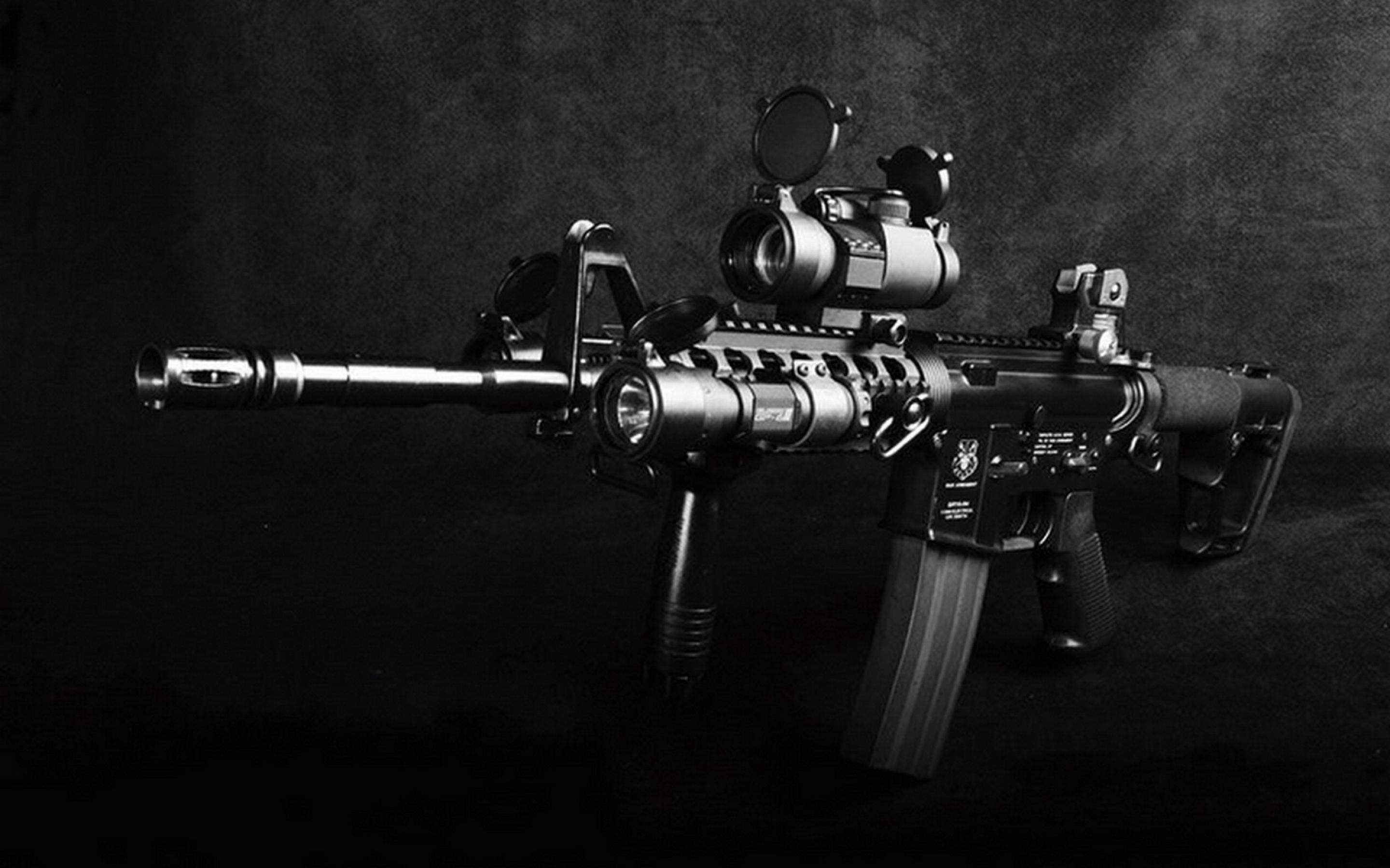 M4, Fucile d'assalto, Bianco e nero, 2880x1800, sfondo per PC