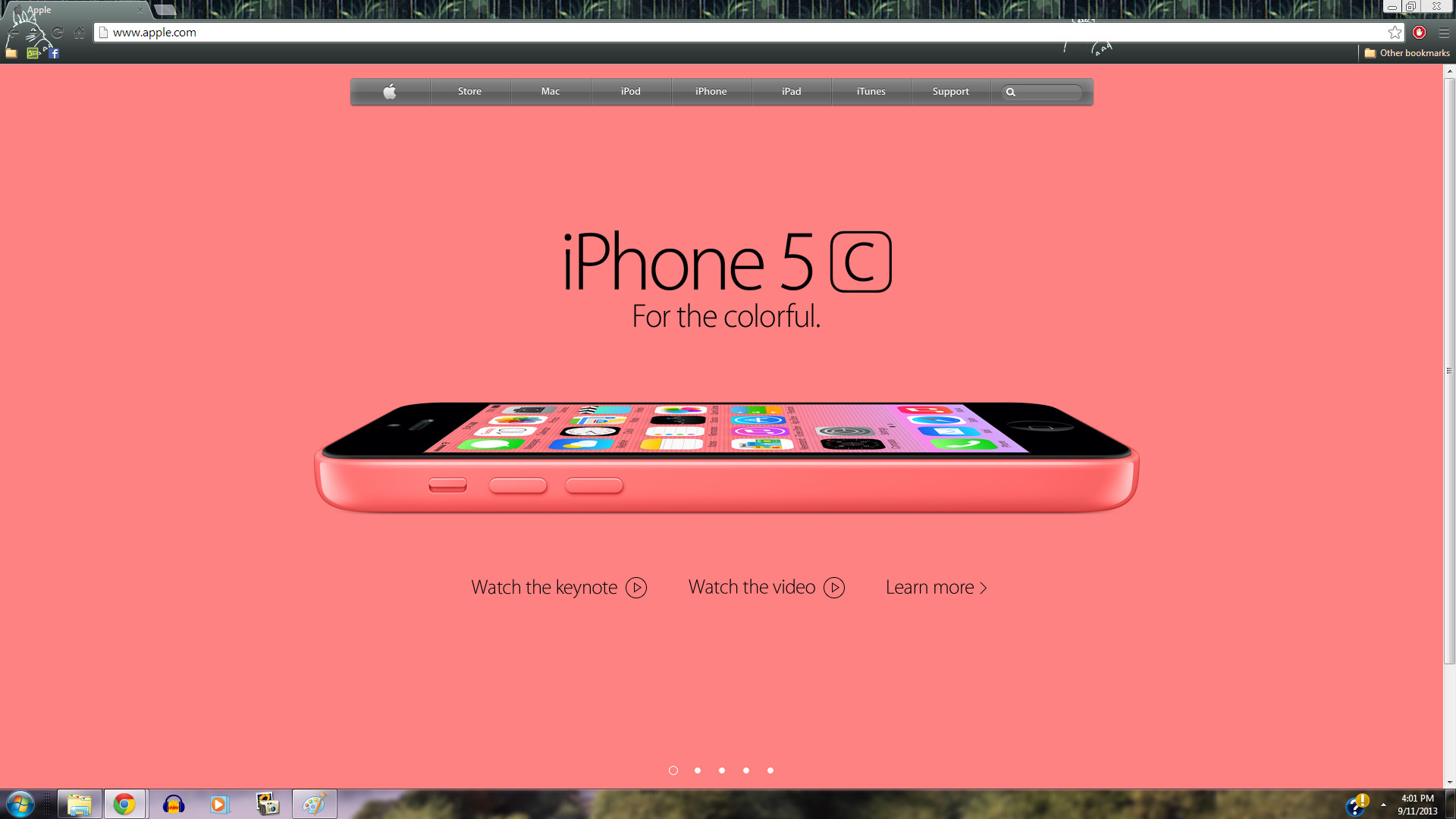 iPhone 5C, Rosa, Pagina web Apple, Full HD 1080p, sfondo desktop