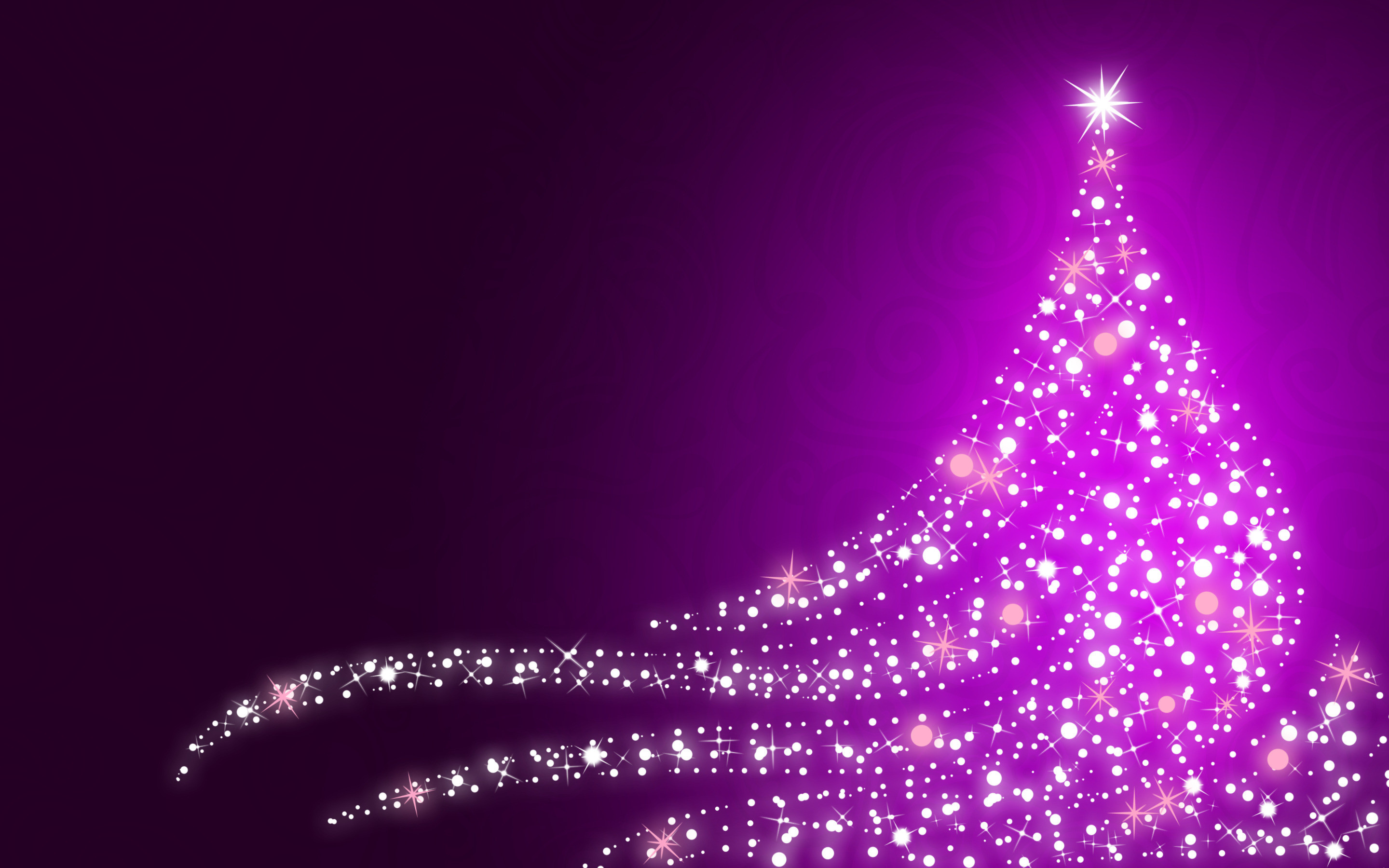Albero di luci, Viola, Scintille, Arte digitale, 2880x1800, sfondo per PC