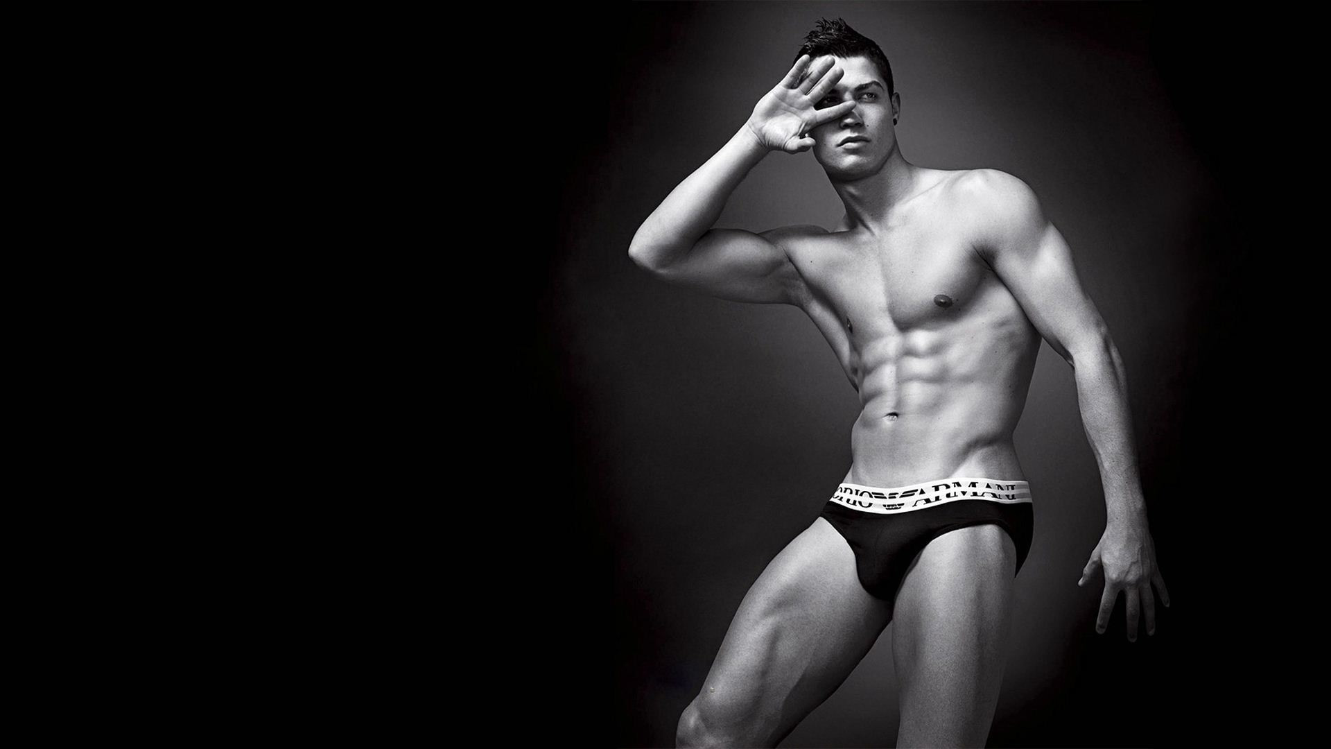 Cristiano Ronaldo, CR7 Underwear, Servizio fotografico, Bianco e nero, sfondo 1920x1080 per PC
