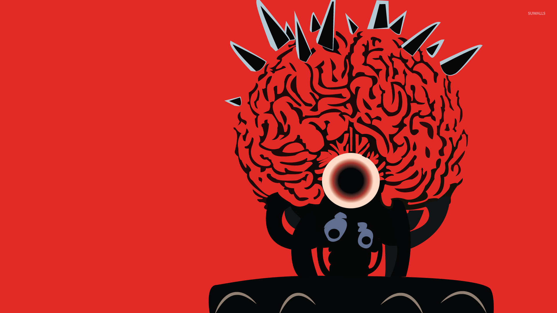 Cervello, Occhio, Illustrazione, Sfondo rosso, Full HD, wallpaper per portatile