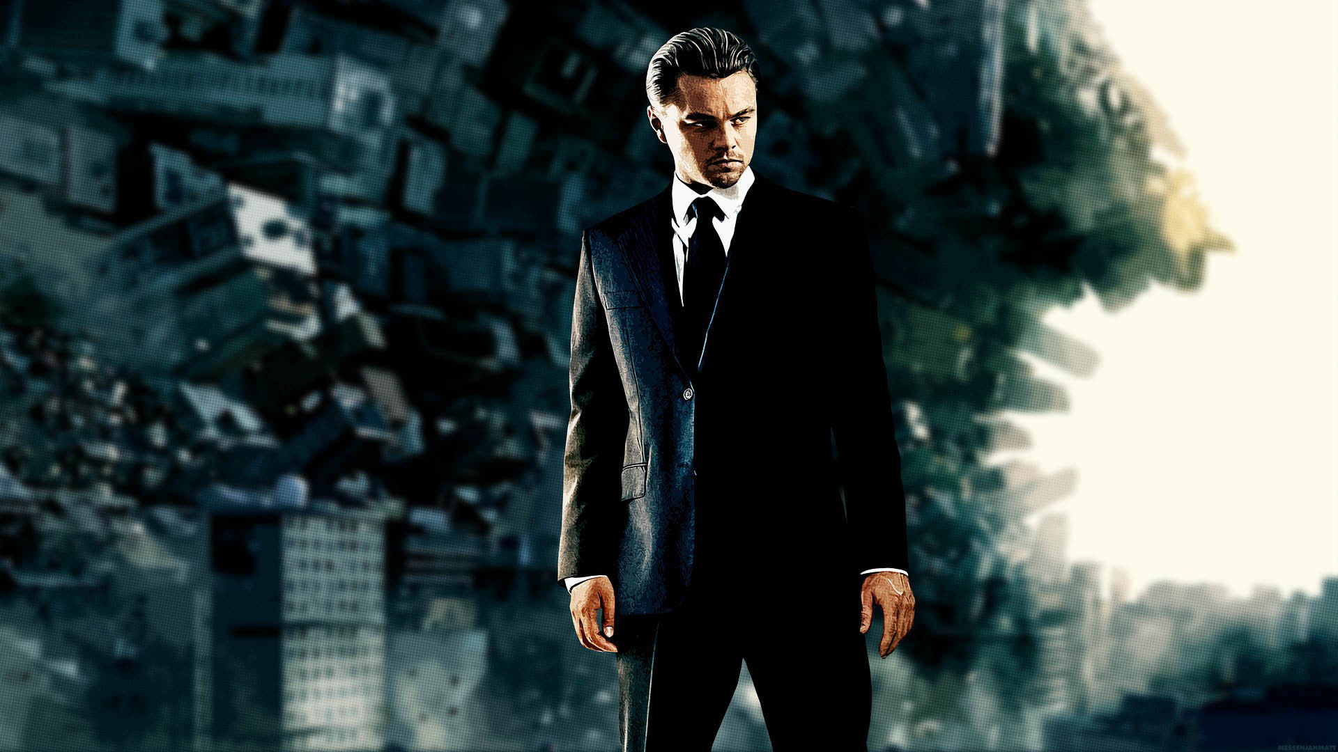 Inception, Leonardo DiCaprio, Dom Cobb, Città che si piega, 1920x1080, sfondo per PC