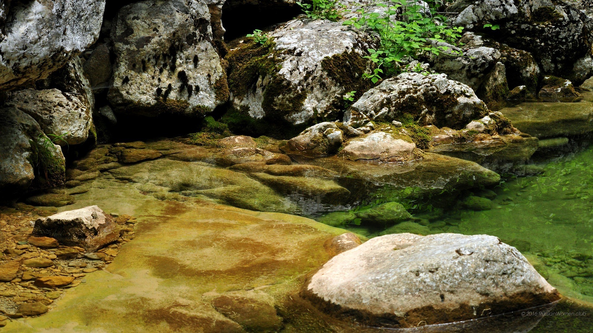 Rocce, Ruscello, Muschio, Natura, 1920x1080, immagine di sfondo