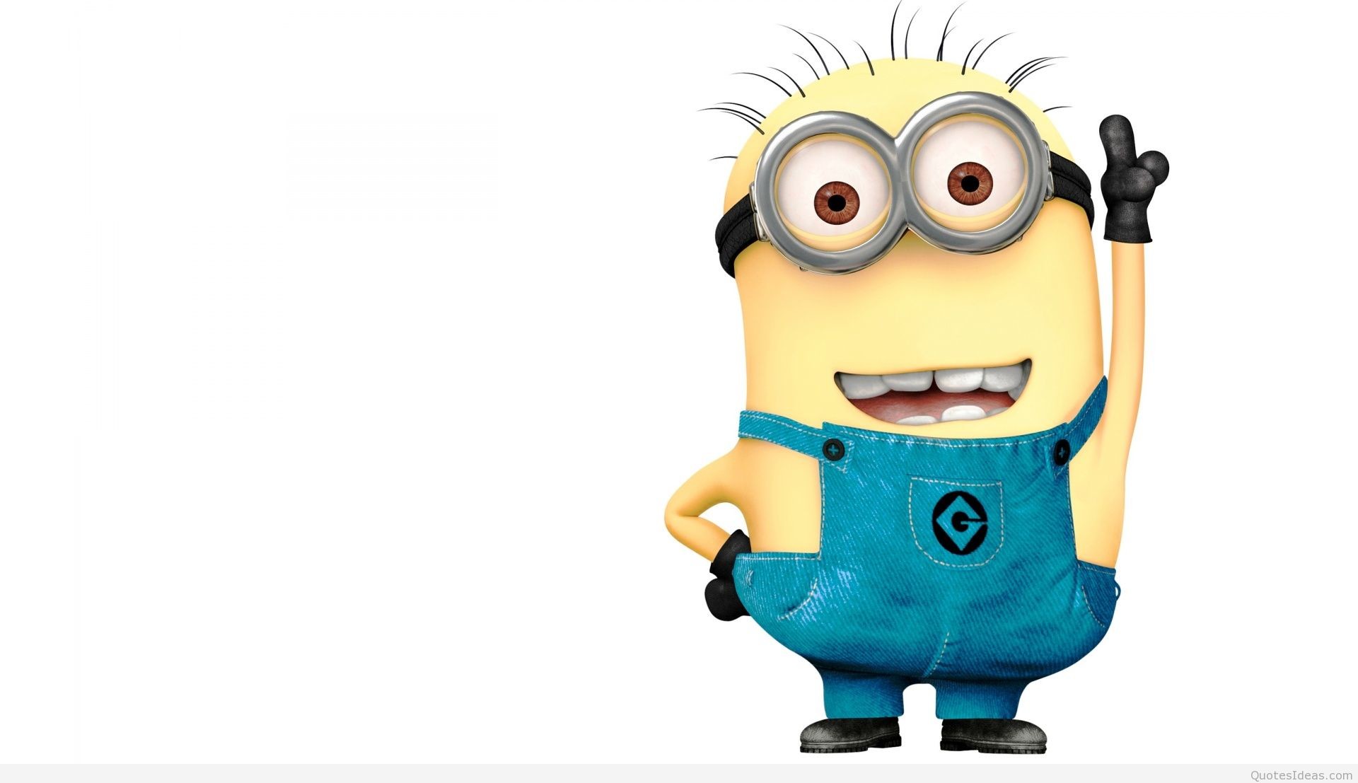 Minion, Saluto, Sfondo bianco, Full HD, wallpaper desktop