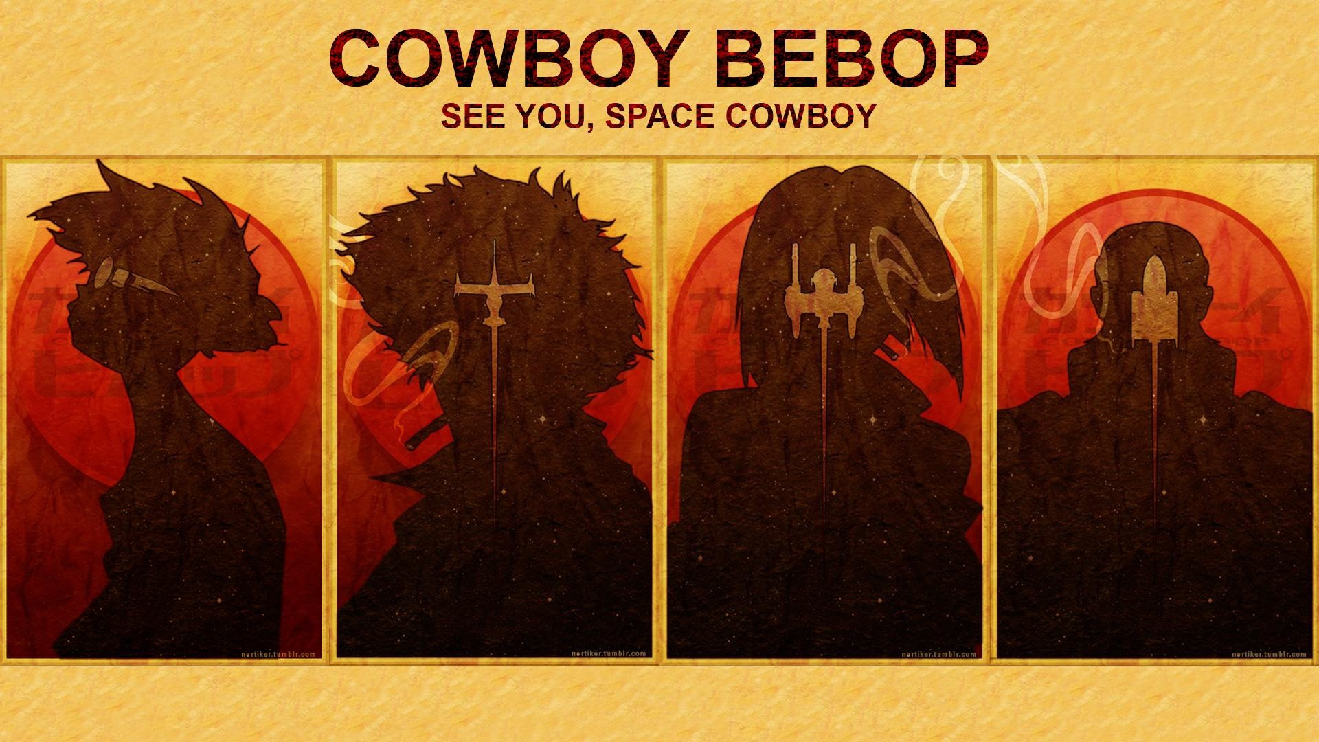 Cowboy Bebop, See You Space Cowboy, Silhouette, Poster, 1920x1080, immagine di sfondo