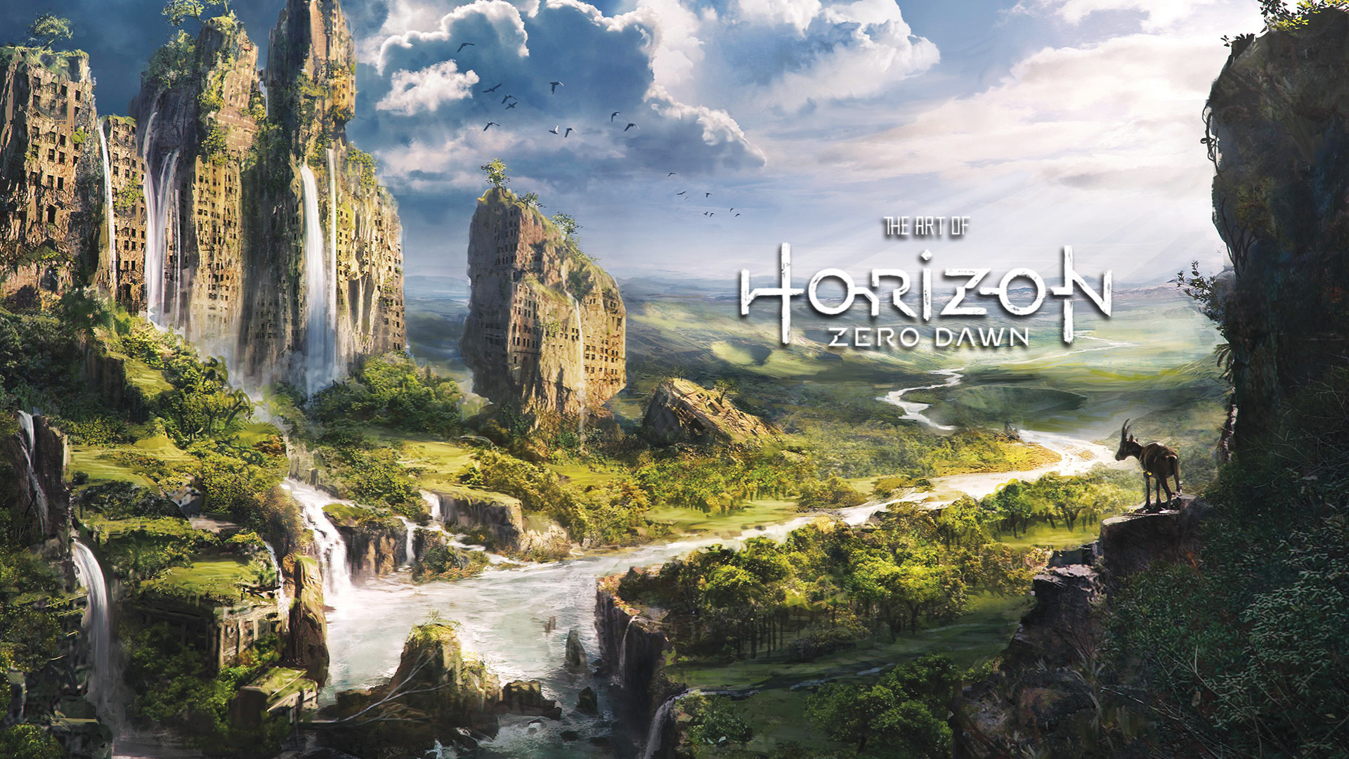 Horizon Zero Dawn, Logo, Cascata, Valle, Full HD, sfondo Windows 11