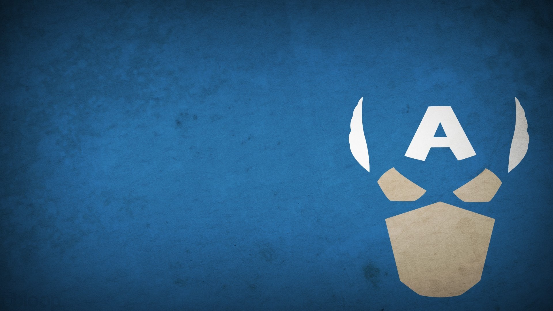 Capitan America, Maschera, Minimalismo, Sfondo blu, Full HD, wallpaper per computer