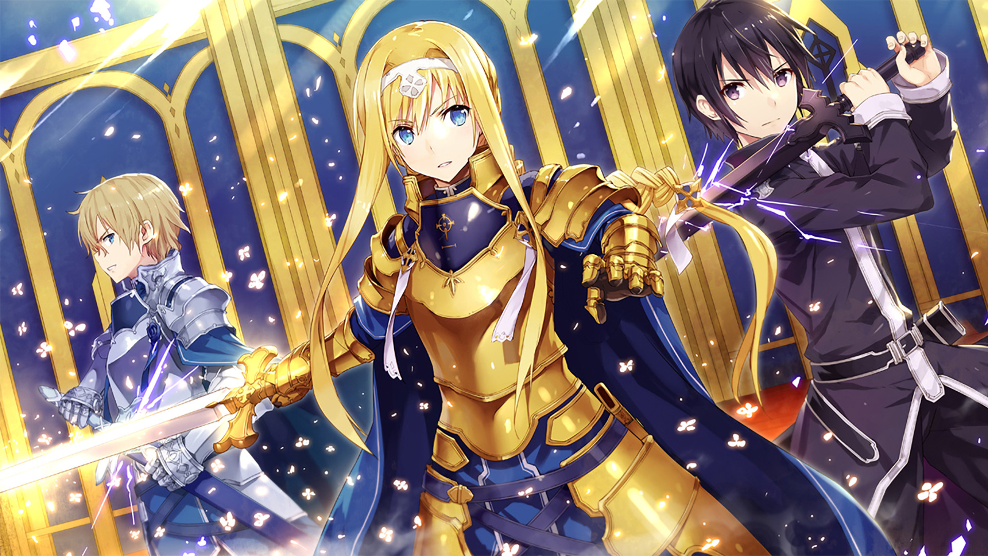 Alice Zuberg, Kirito, Eugeo, Sword Art Online: Alicization, Full HD, wallpaper per portatile