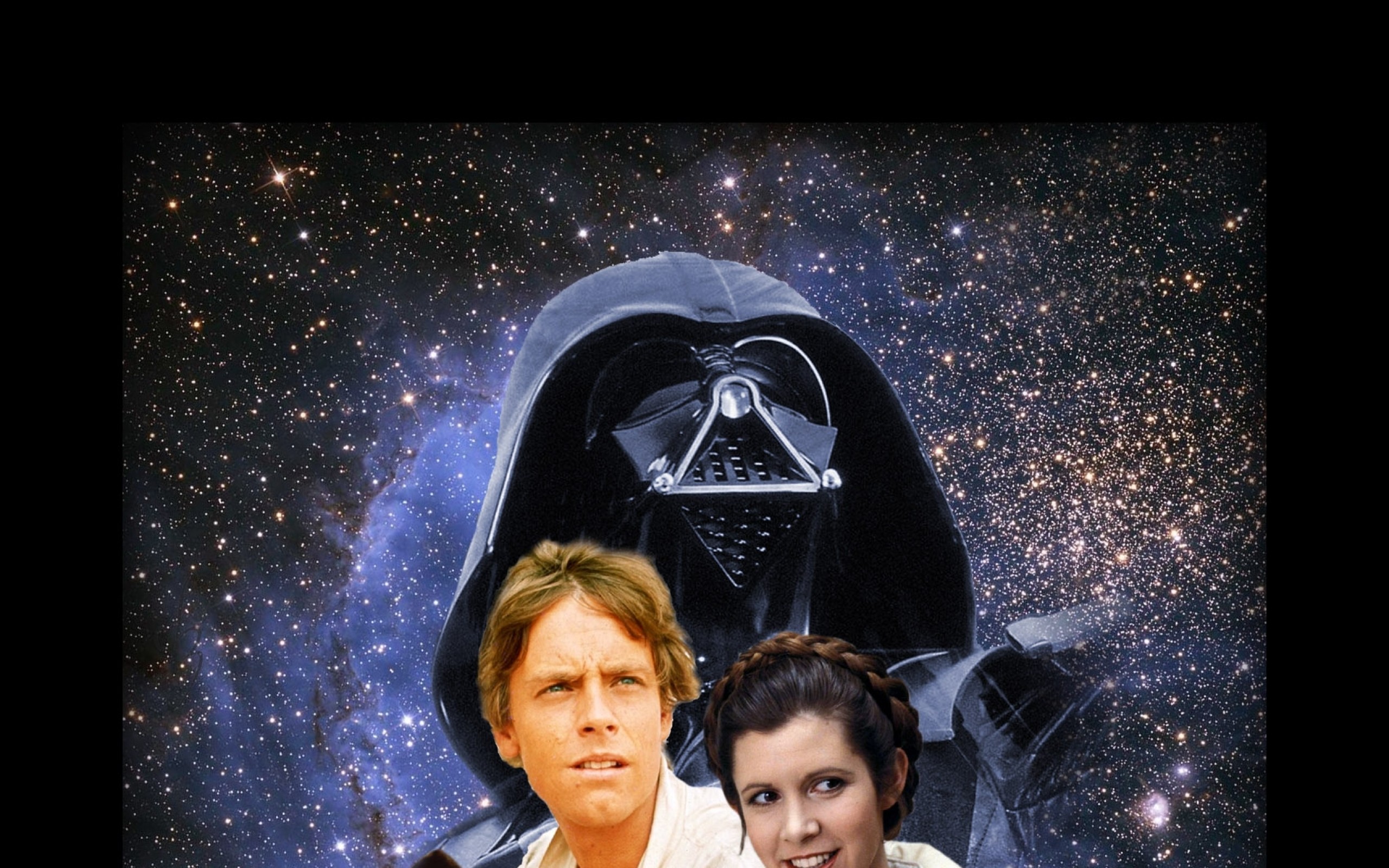 Darth Vader, Luke Skywalker, Principessa Leia, Star Wars, Spazio, Stelle, sfondo 16:10 2K
