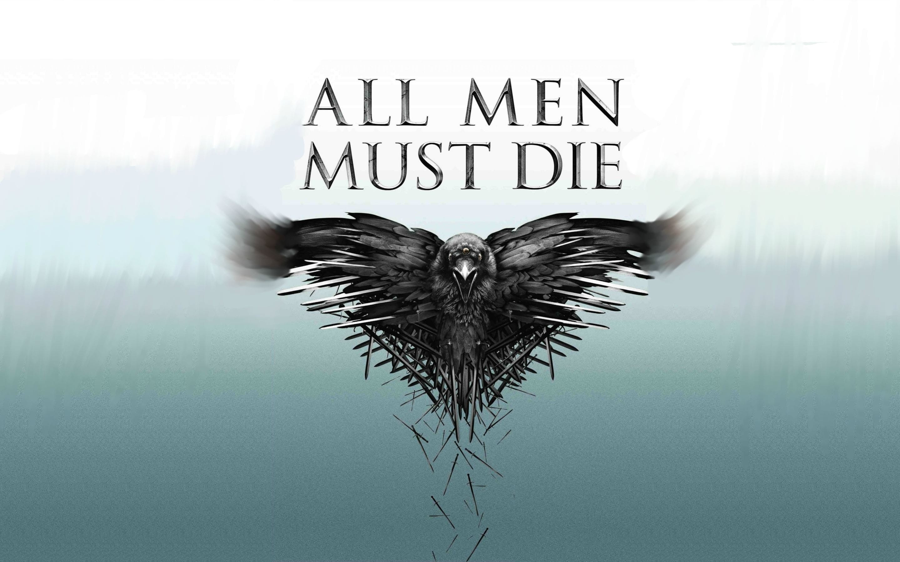Corvo a tre occhi, All Men Must Die, Valar Morghulis, Il Trono di Spade, Nebbia, Minimalismo, sfondo desktop