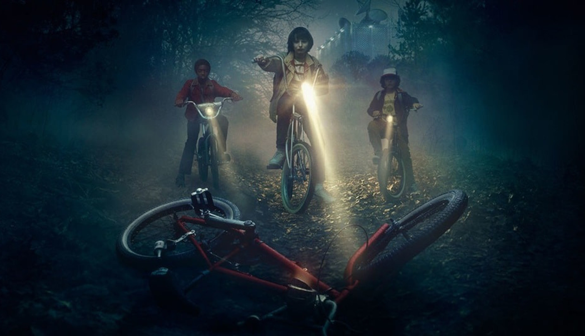 Mike Wheeler, Dustin Henderson, Lucas Sinclair, Stranger Things, Biciclette, Bosco, immagine di sfondo