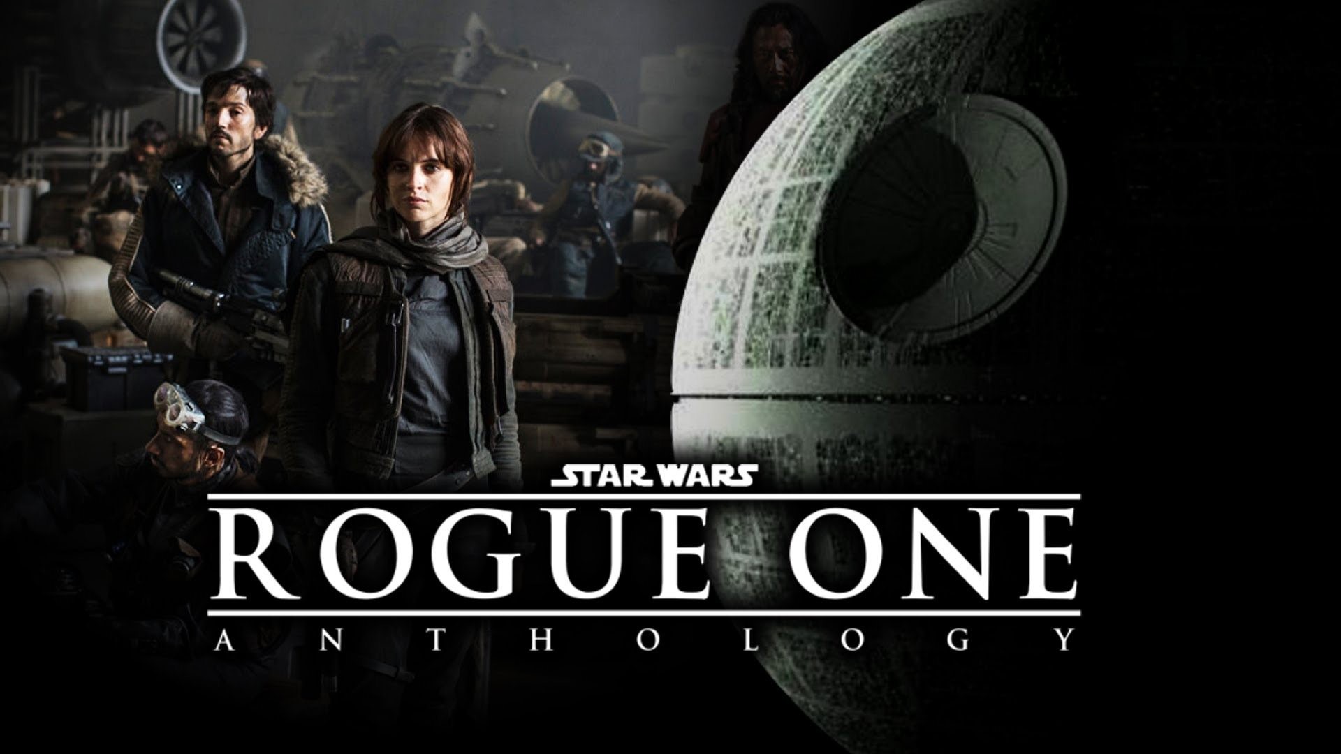 Rogue One: A Star Wars Story, Jyn Erso, Cassian Andor, Morte Nera, Logo, sfondo Full HD per PC