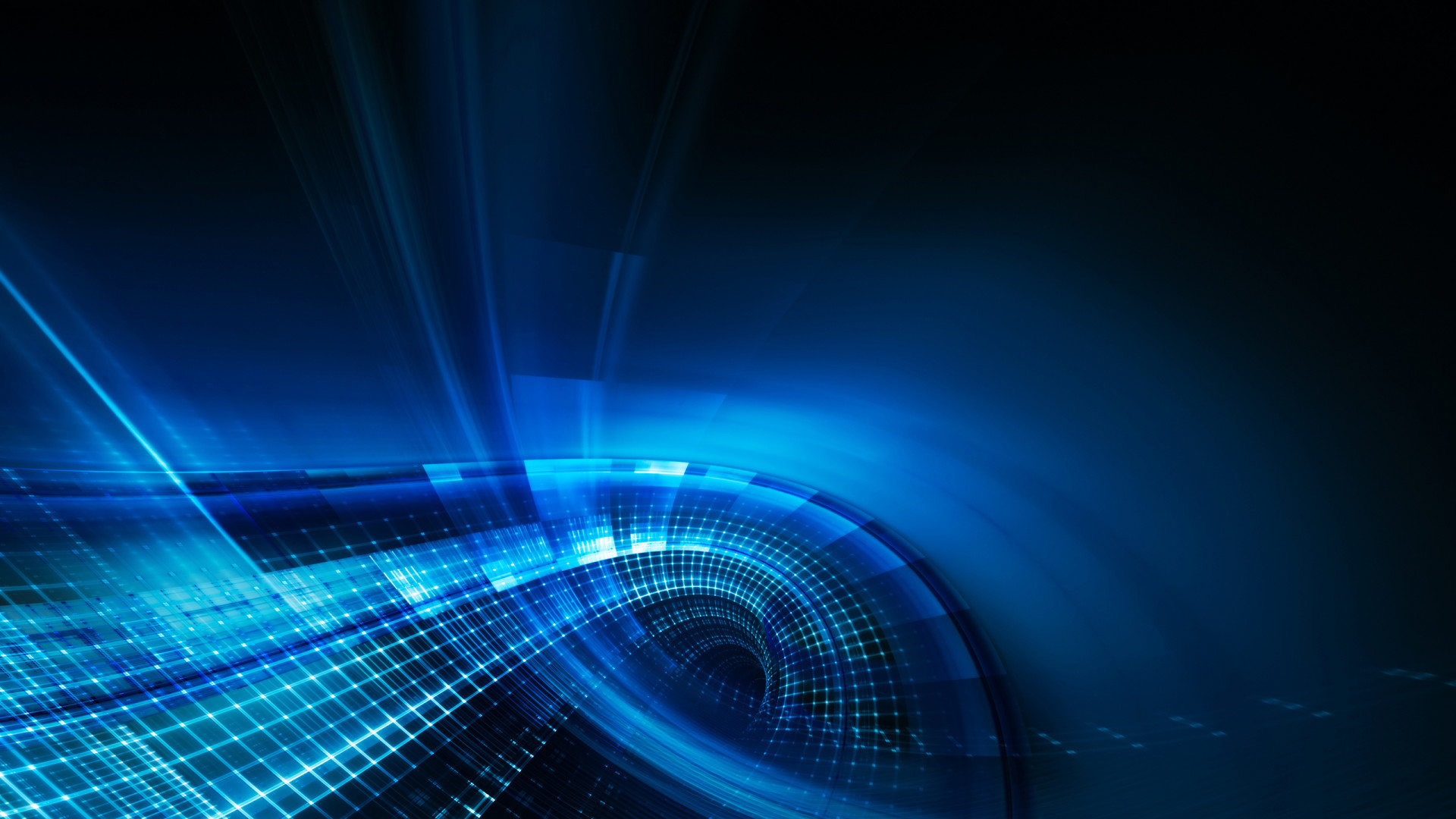 Astratto, Linee luminose, Blu, Rendering 3D, Full HD, sfondo per PC
