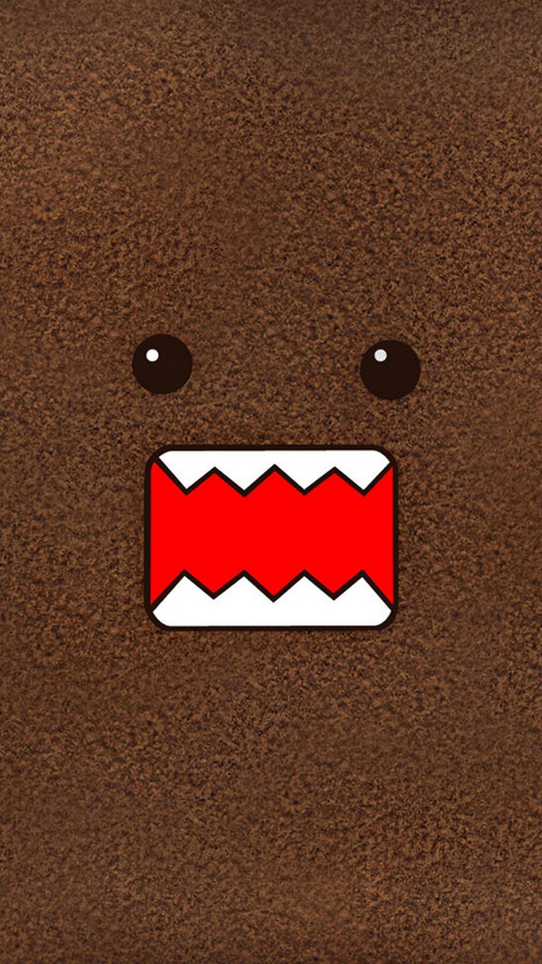 Domo-kun, Marrone, Bocca, Minimalismo, Full HD, sfondo per iPhone e Android
