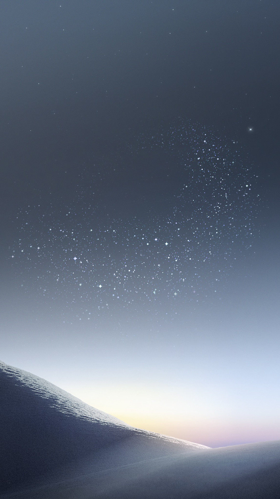 Cielo stellato, Colline, Grigio, Minimalista, sfondo per Samsung