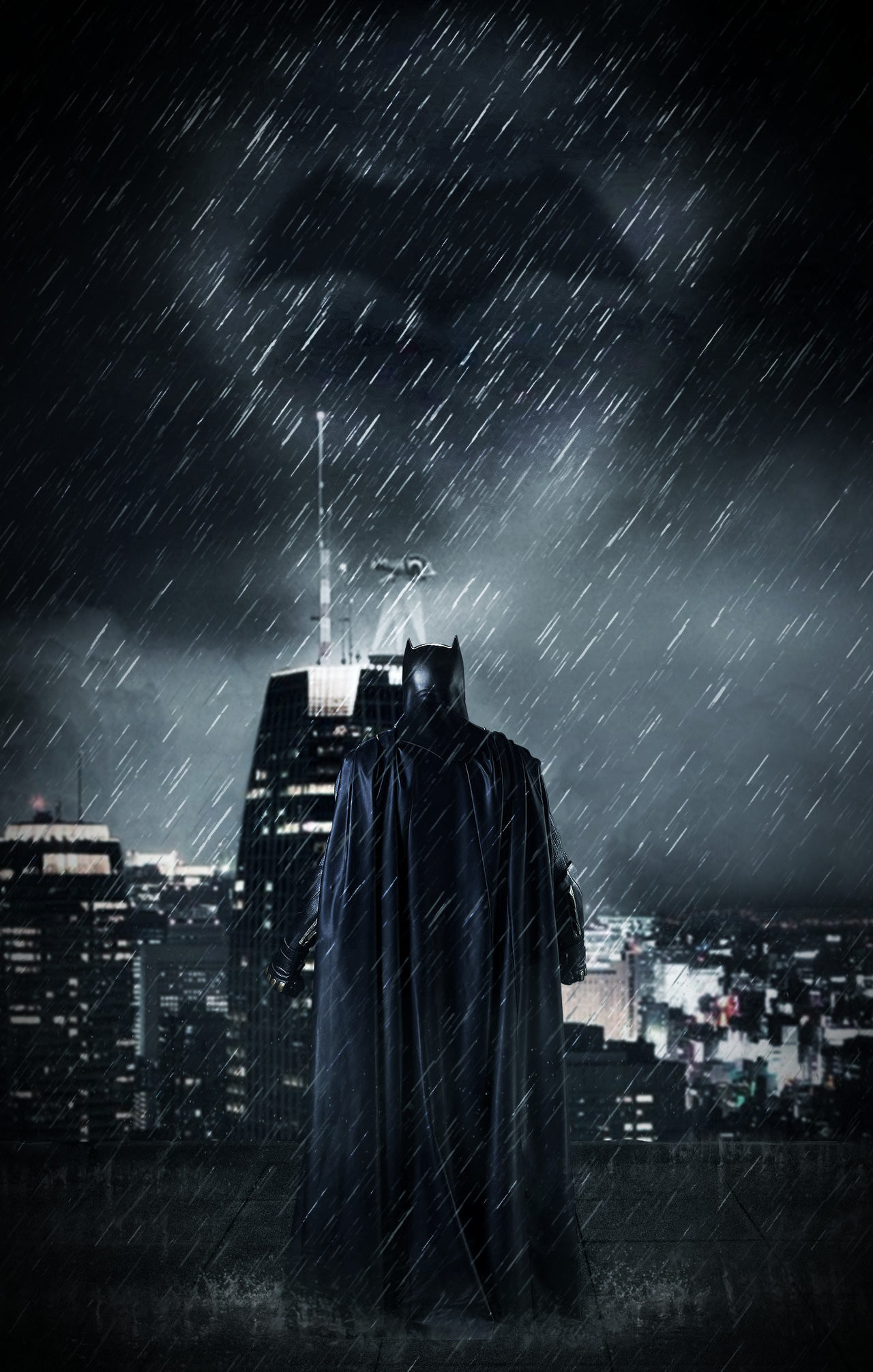 Batman, Gotham City, Pioggia, Notte, sfondo per cellulare