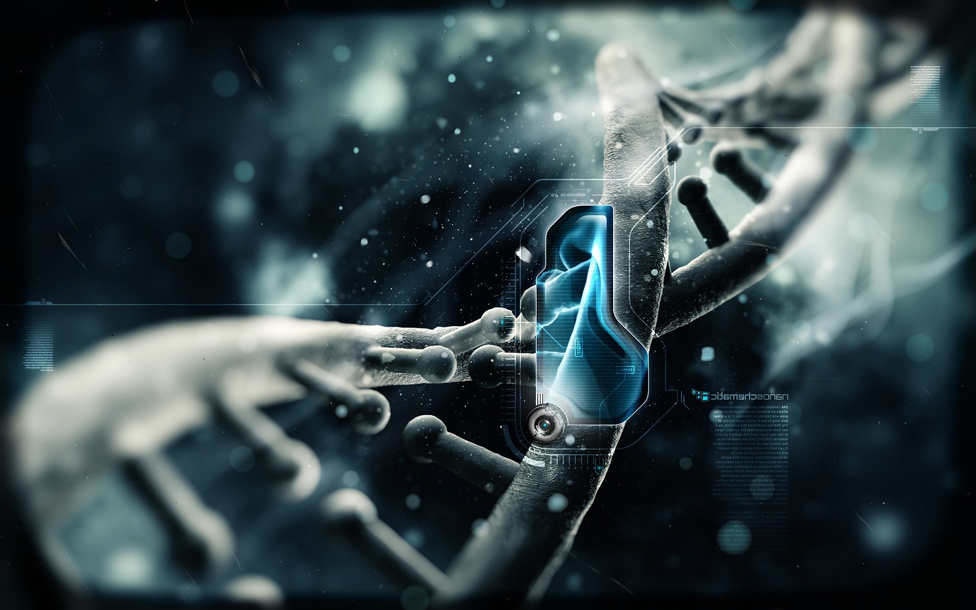 DNA, Doppia elica, Rendering 3D, 16:10 Full HD, sfondo widescreen