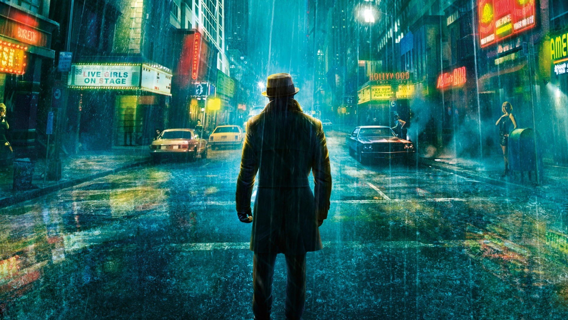 Watchmen, Rorschach, Città, Pioggia, 1920x1080, immagine di sfondo