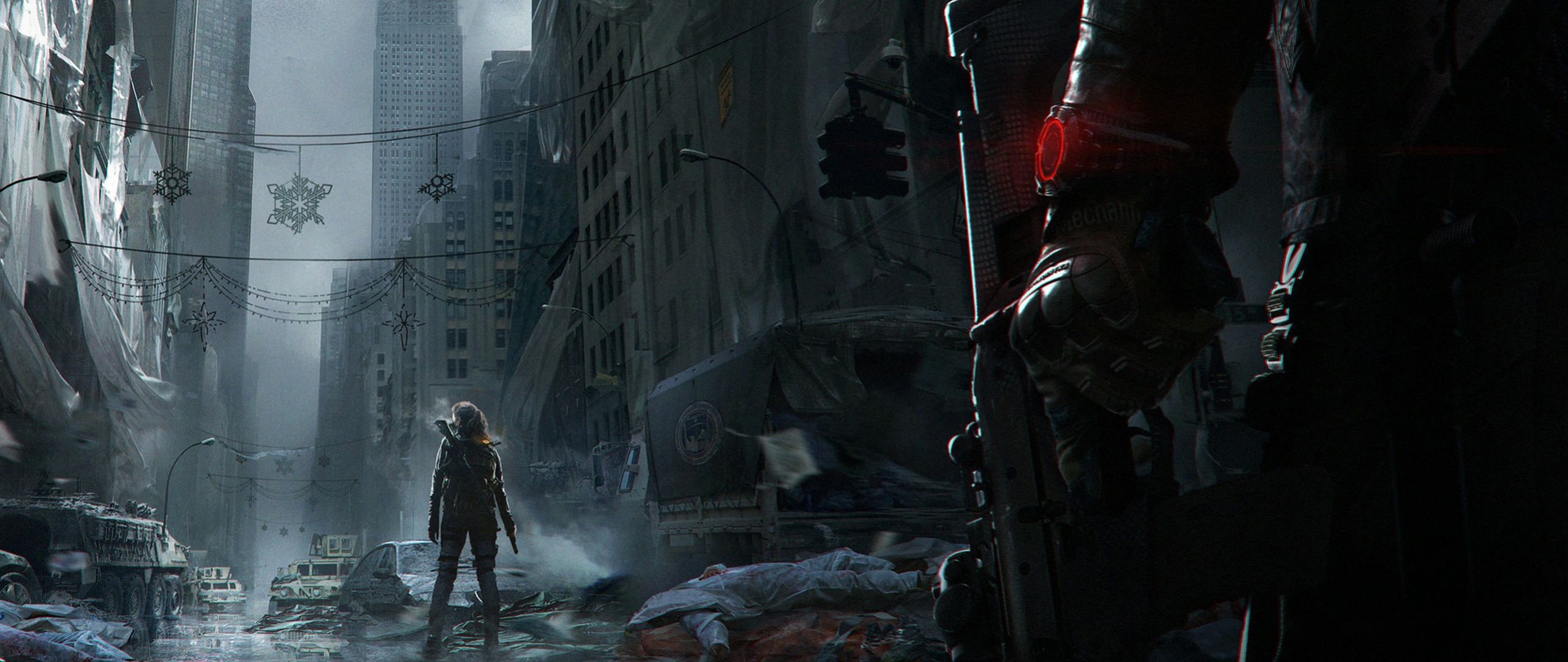 Tom Clancy's The Division, Agente, Città in rovina, Inverno, 21:9 Full HD, sfondo widescreen