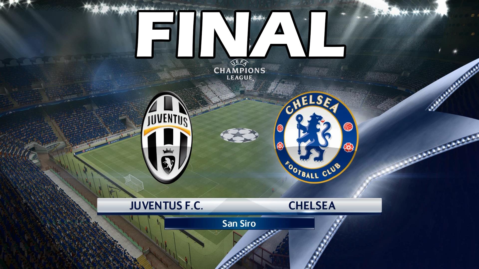 Finale, Juventus, Chelsea FC, San Siro, Videogioco, Full HD, sfondo desktop