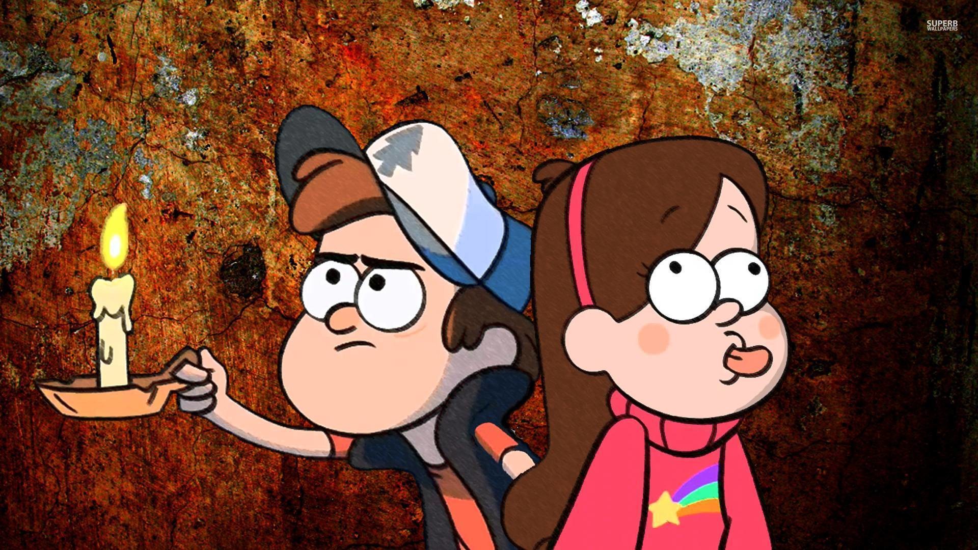 Dipper Pines, Mabel Pines, Gravity Falls, Candela, Ruggine, Full HD, sfondo per portatile