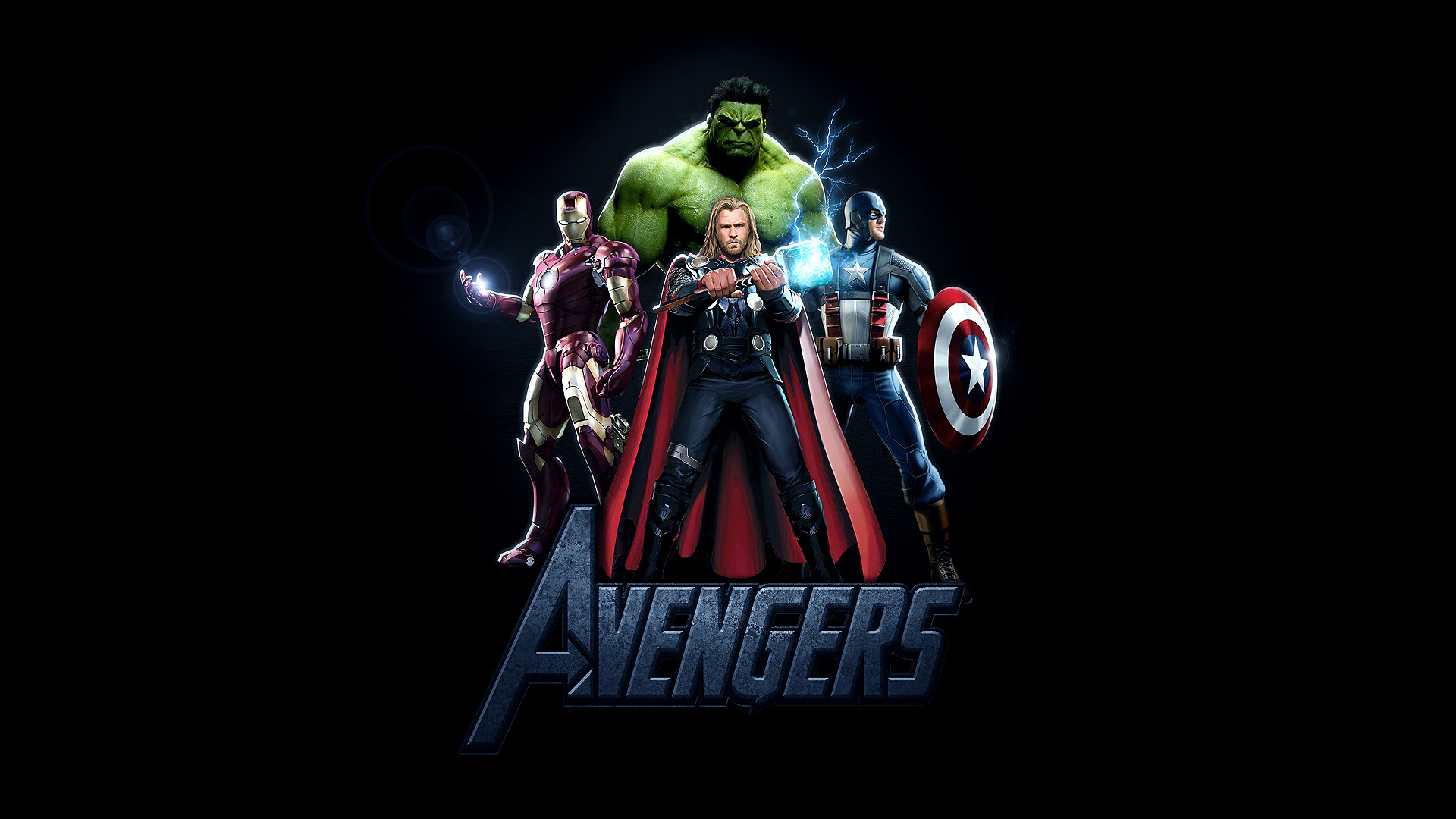 The Avengers, Hulk, Thor, Iron Man, Capitan America, Marvel Cinematic Universe, sfondo Full HD