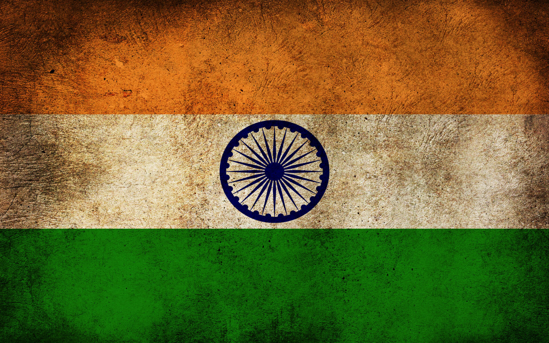 Bandiera dell'India, Ashoka Chakra, Grunge, Tricolore, Full HD, wallpaper per computer