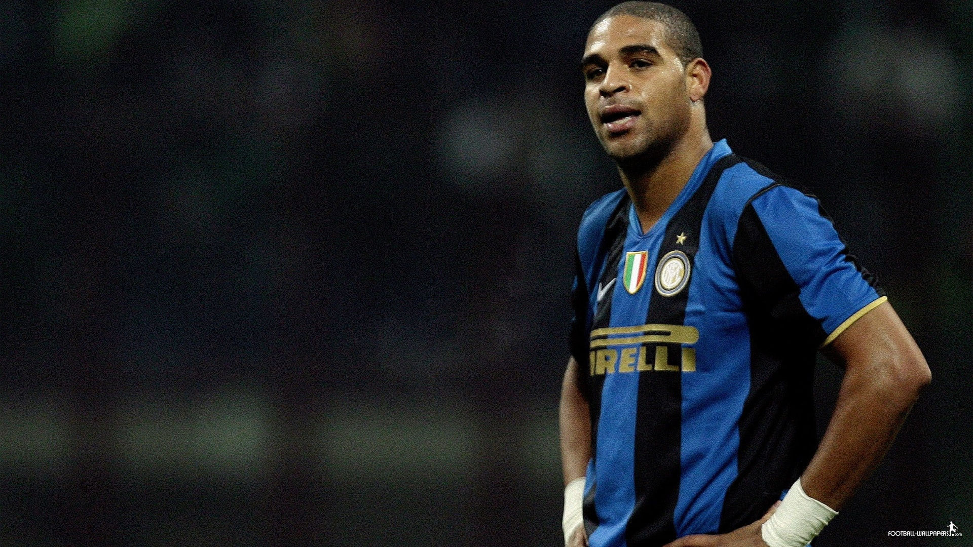 Adriano, Inter, Maglia Inter, Sfondo scuro, Full HD, wallpaper per PC