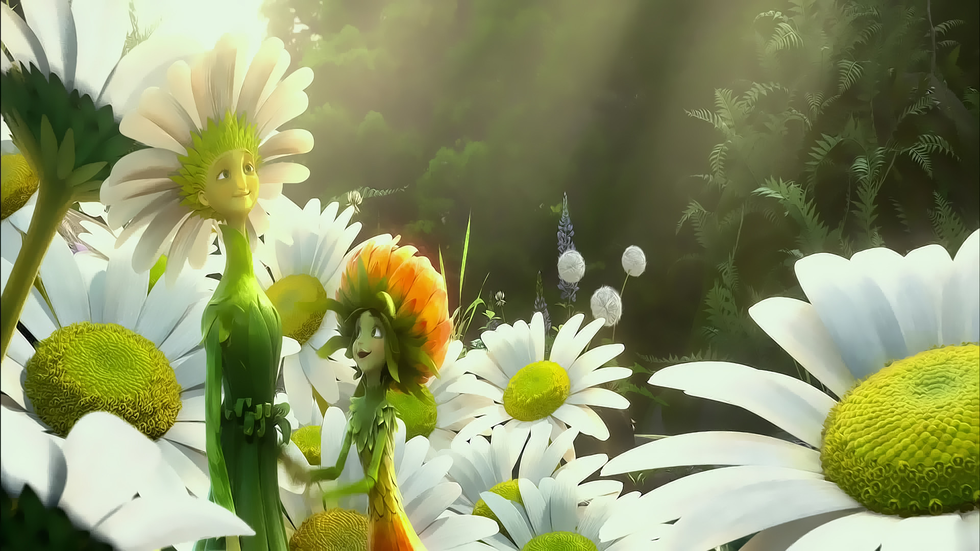 Margherite, Personaggi, Animazione 3D, Fiori, Full HD, sfondo per portatile