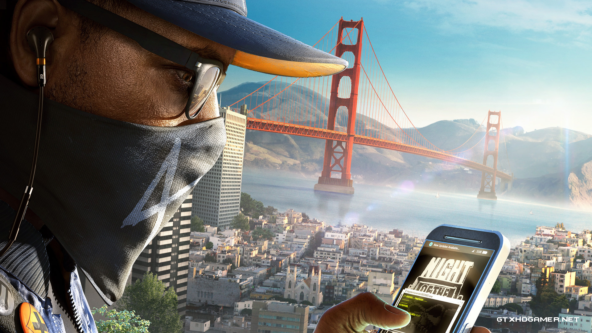 Marcus Holloway, Watch Dogs 2, Golden Gate Bridge, San Francisco, sfondo Full HD per portatile