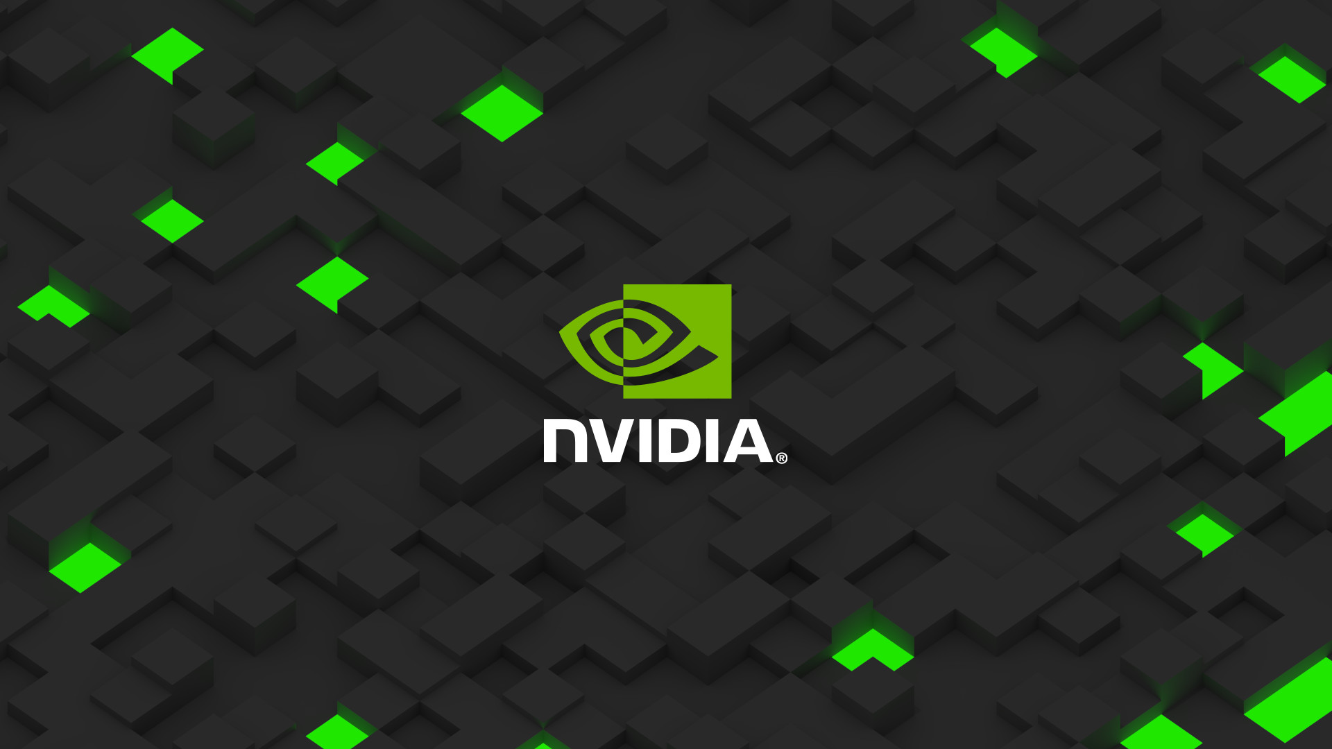 Logo Nvidia, Nvidia, Cubi 3D, Verde, 1920x1080, immagine di sfondo