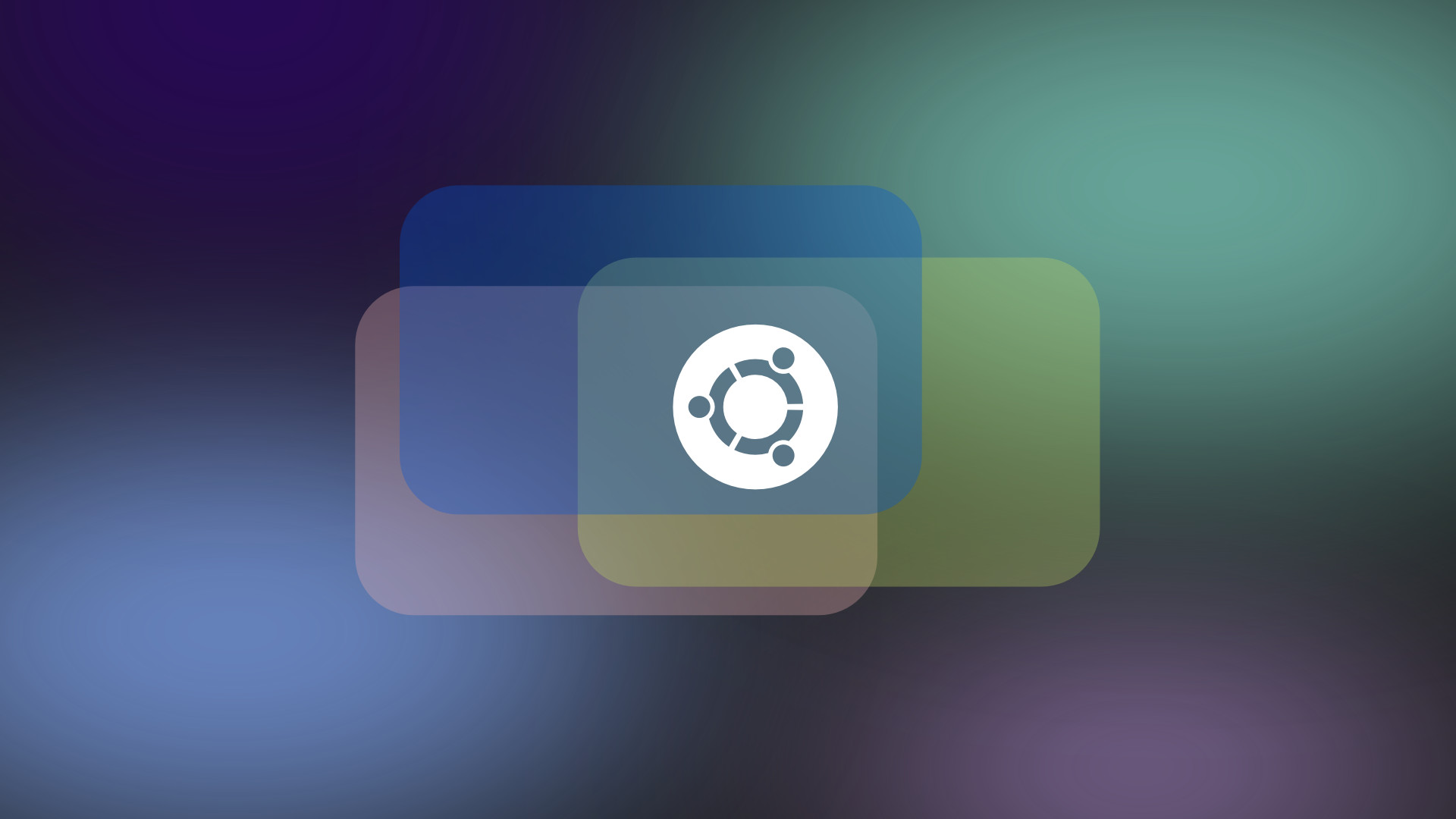Logo Ubuntu, Riquadri trasparenti, Sfocatura, 16:9 Full HD, sfondo widescreen