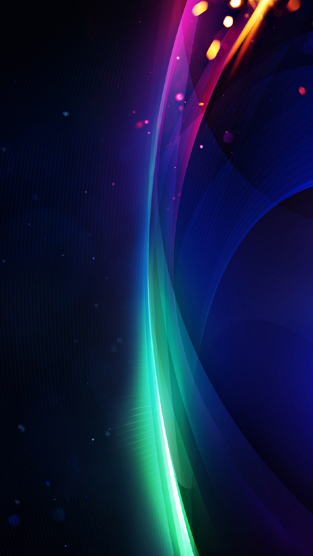 Linee luminose, Curve, Blu scuro, Astratto, Full HD, sfondo per smartphone