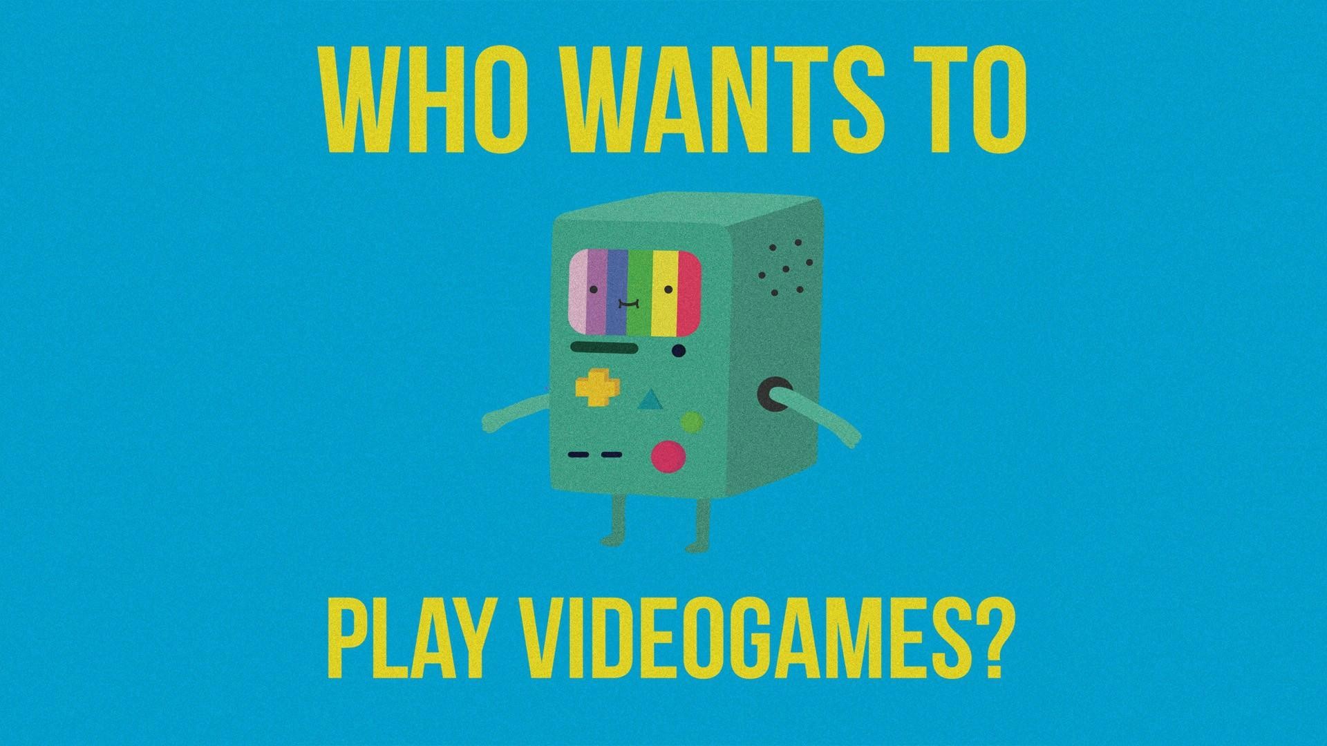 BMO, Adventure Time, Who wants to play videogames?, Azzurro, 16:9 Full HD, wallpaper widescreen