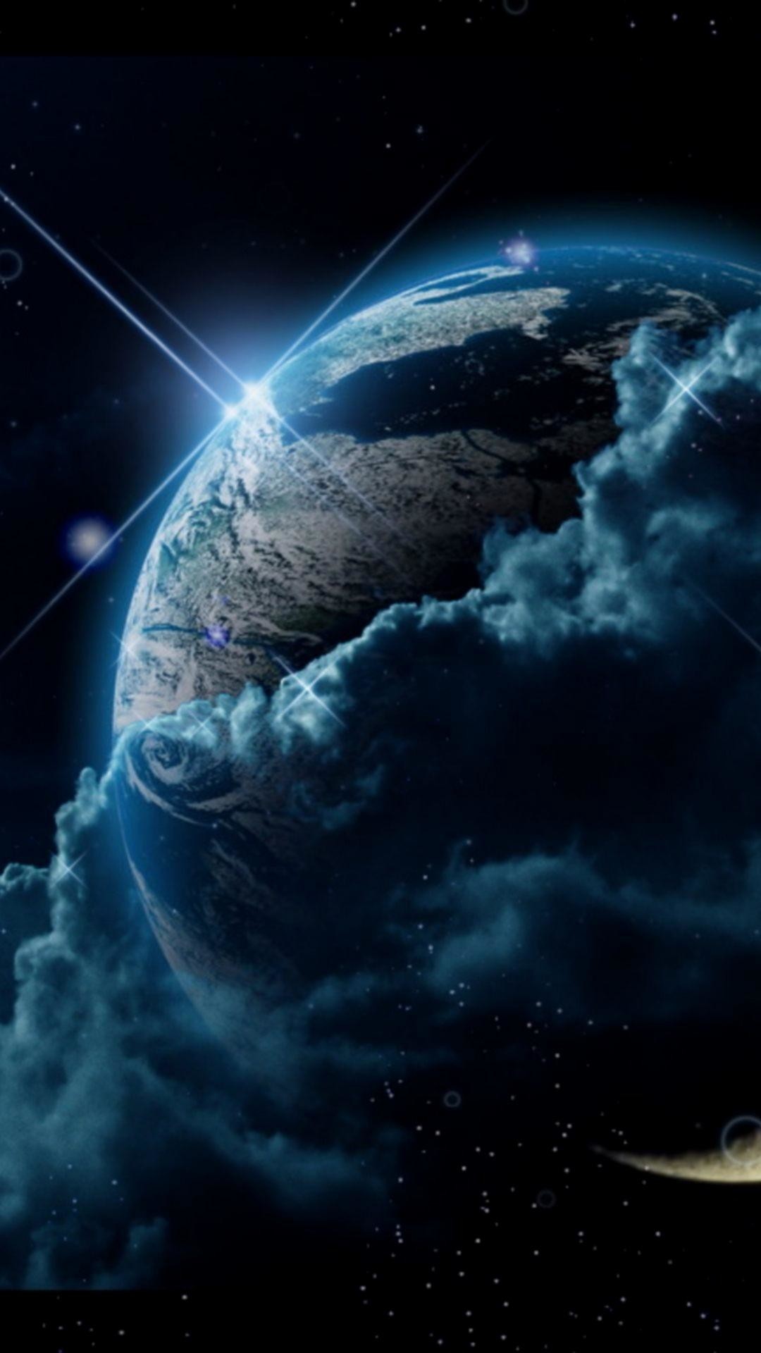 Terra, Nuvole, Spazio, Verticale, 1080x1920, schermata di blocco iPhone