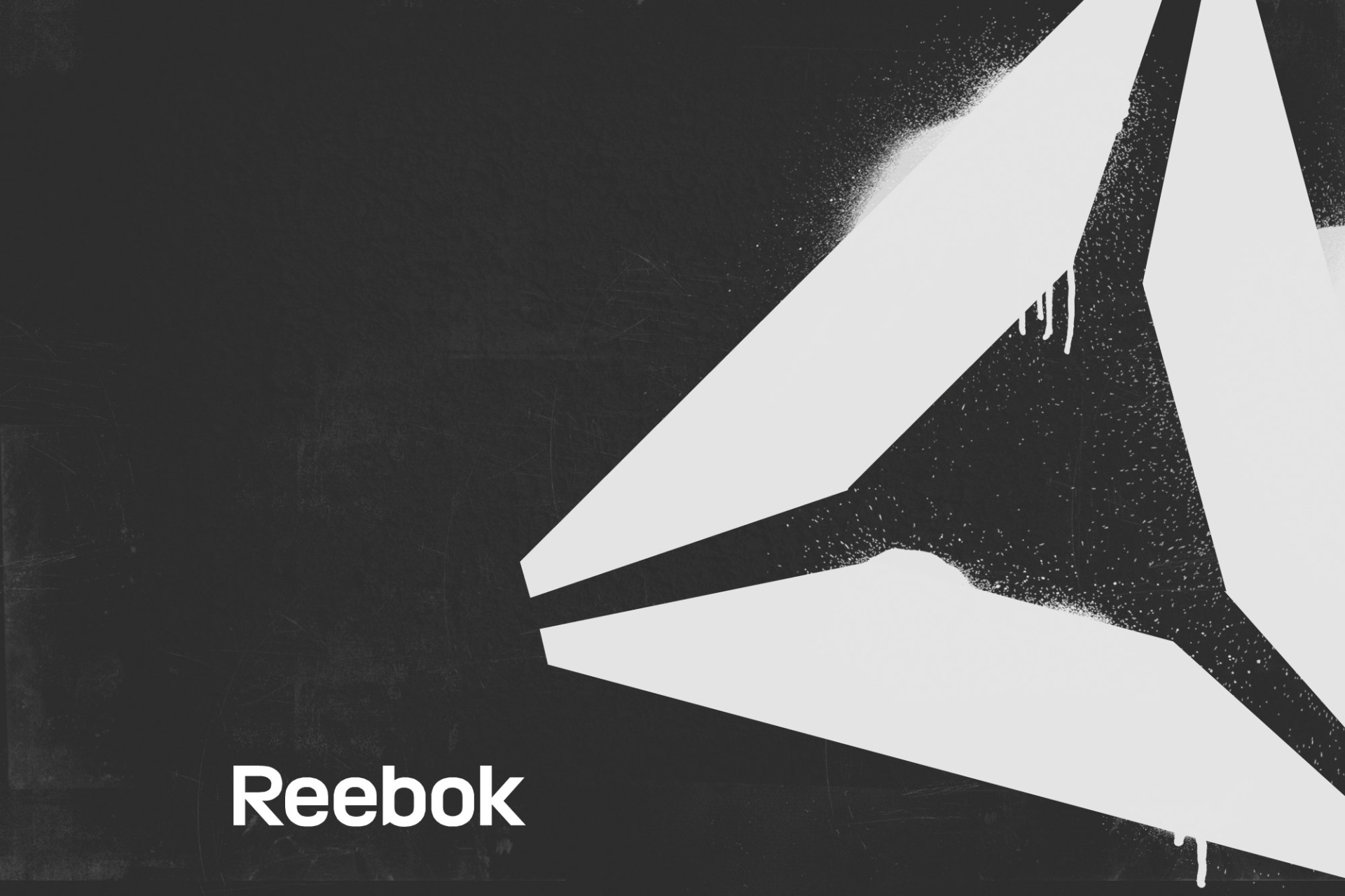 Reebok, Logo, Bianco e nero, Full HD, wallpaper per computer